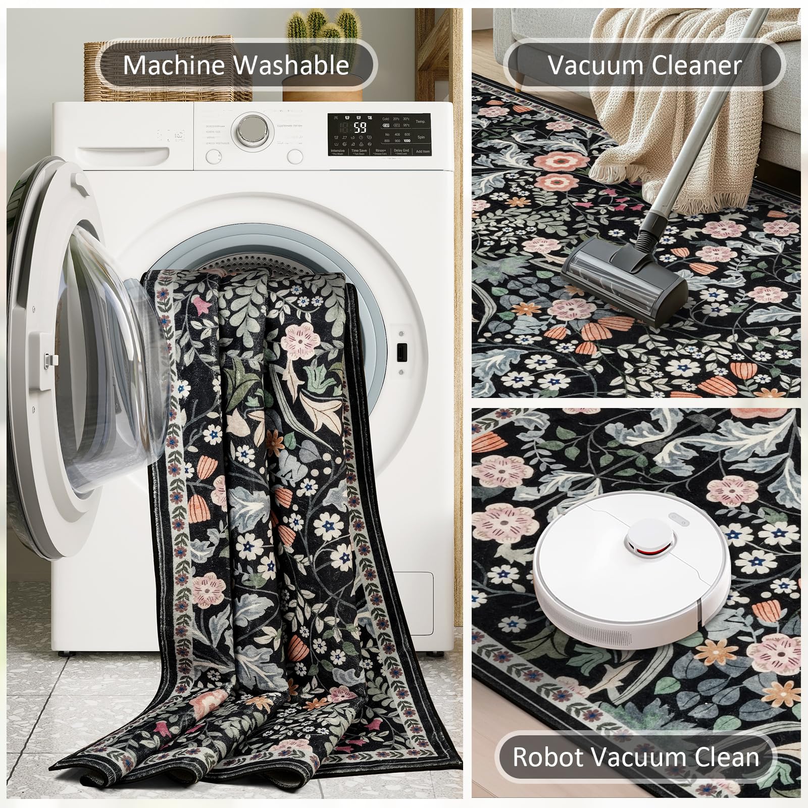 Tapis lavable pour le salon