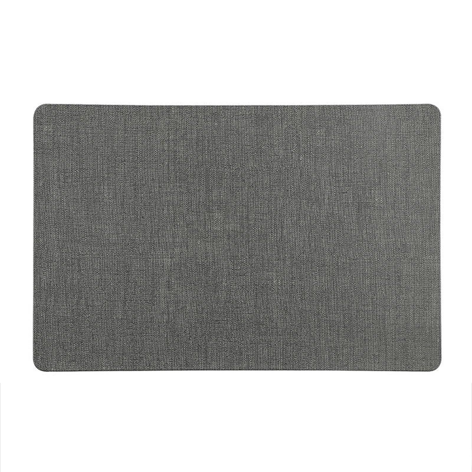 Epinki 6er Set Tischset Weihnachten Abwischbar Quadratisch 45x30CM, PVC Platzmatten Abwaschbar Rechteckig Hitzebeständige, Tischuntersetzer Couchtisch Dunkel Grau für Küche Restaurant und Hotel