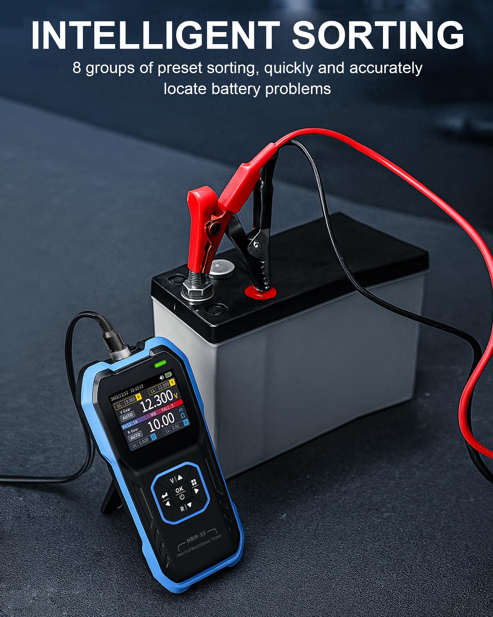 HRM-10 Batteria ad alta precisione Tester di resistenza interna 1-100V 20mΩ-200Ω 1KHz AC Data Storage Design portatile per auto, elettronica e fai da te GOLDCHAMP