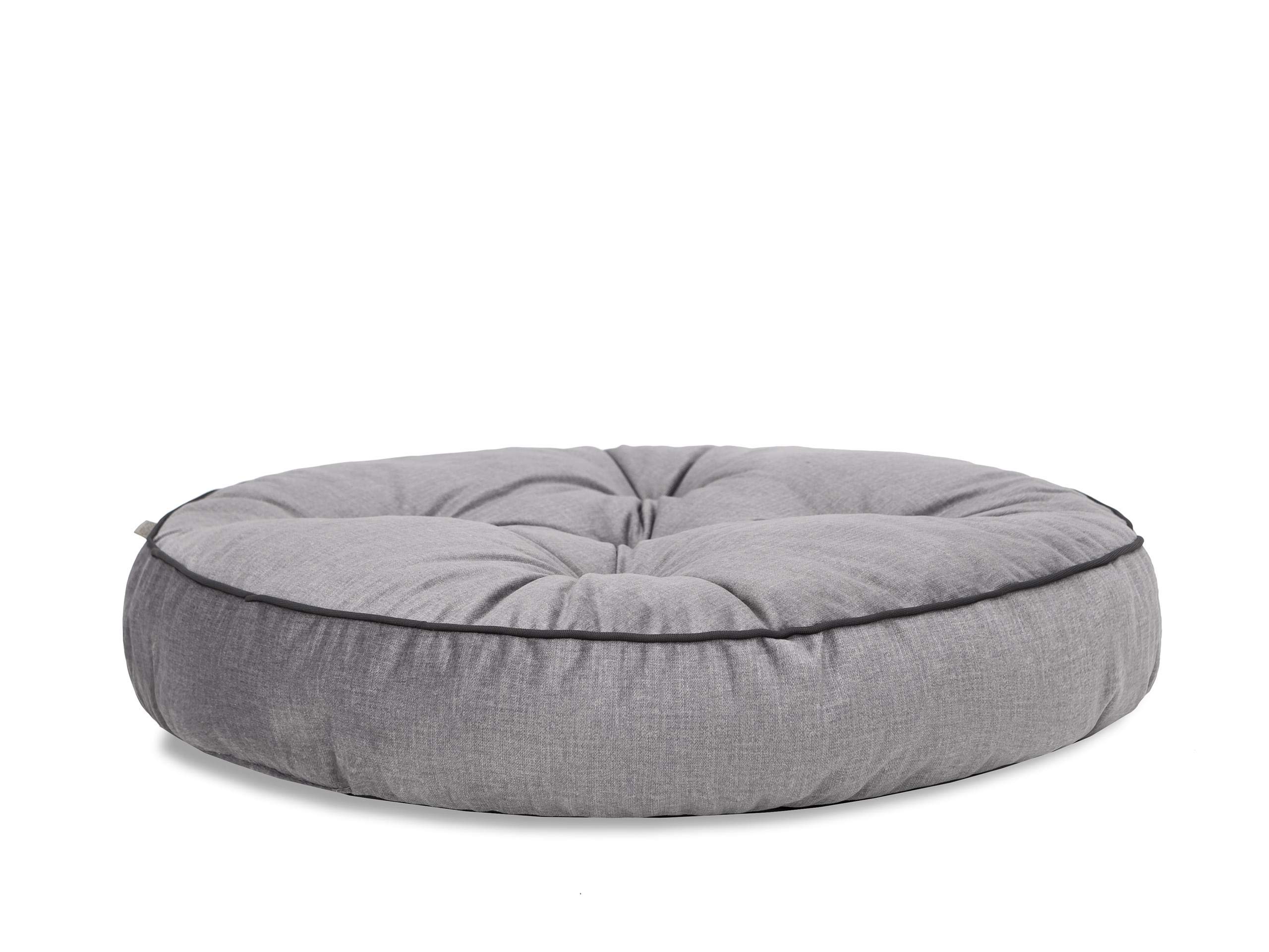 PillowPrim Cuscino da pavimento in stile giapponese, cuscino da meditazione, cuscino da yoga, cuscino rotondo, 57 cm, grigio cenere