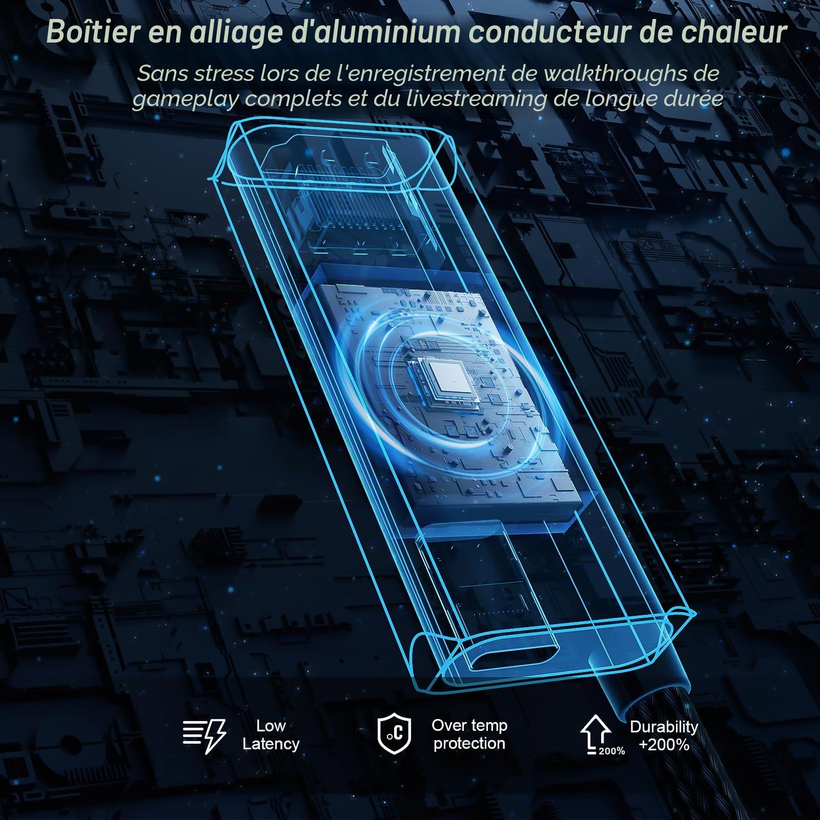 Papeaso USB 3.0 carte d'acquisition vidéo, HDMI vers USB-A/C avec PD, Capture Vidéo 1440P 30fps & 1080P 60fps, pour le Streaming, l’Enseignement, la Visioconférence ou la Diffusion en Direct
