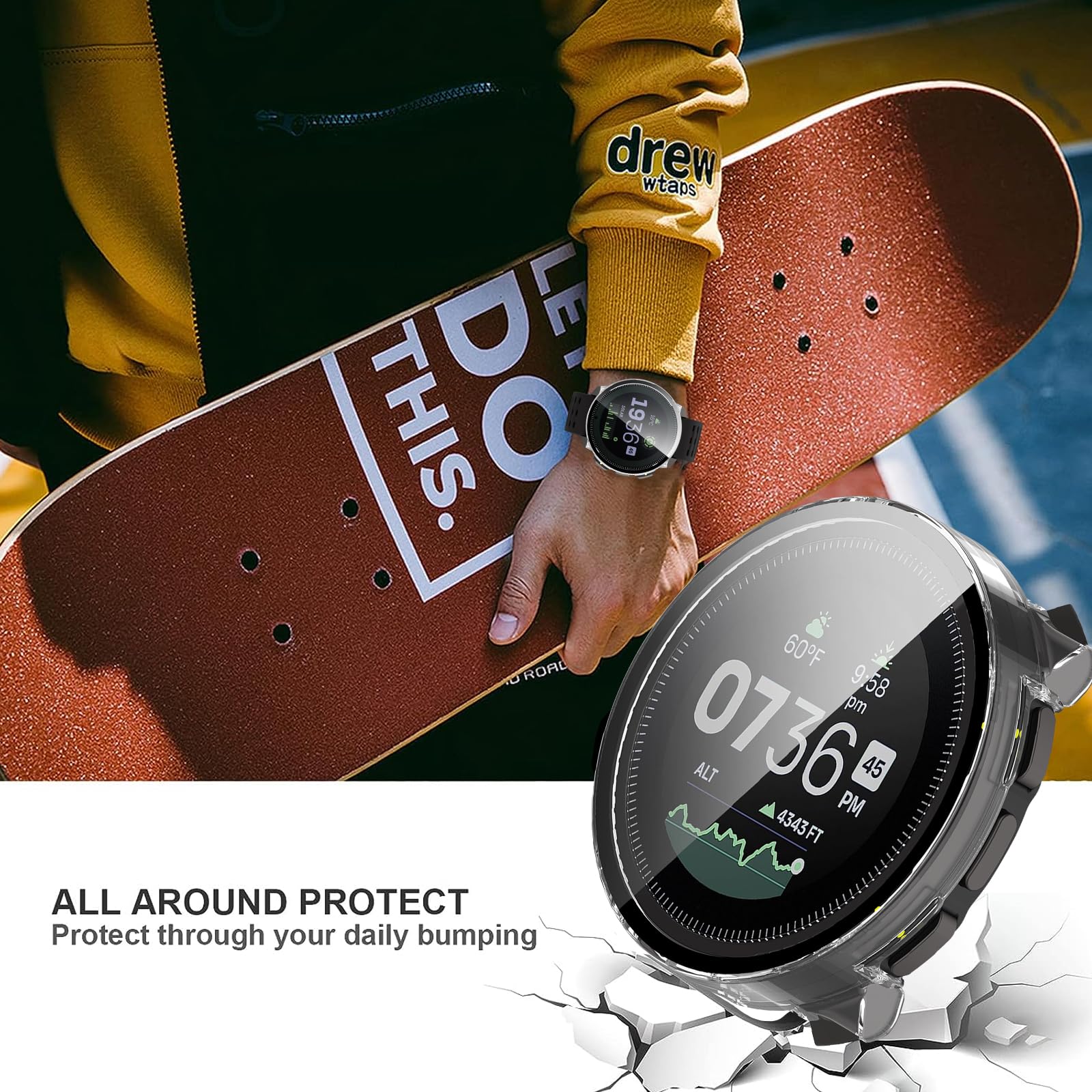 2er-Set Hard PC-Hülle Mit Glas-Displayschutz Für Suunto Vertical 2 – Ultradünn, Klar, Kratzfest