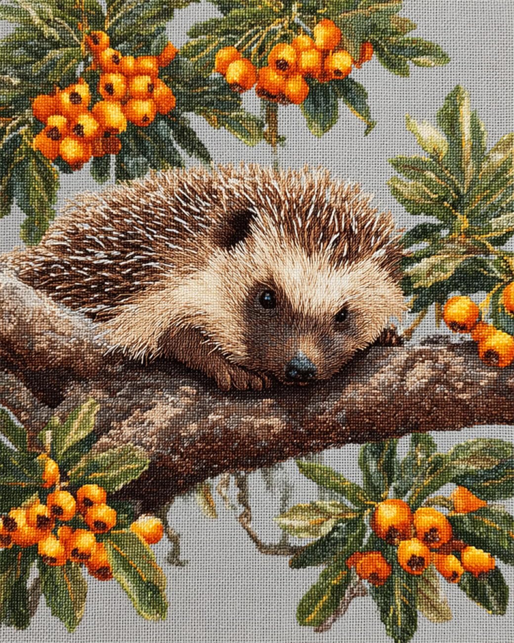 RKFLGEW DIY Bead Embroidery Kit Hedgehogs in Trees 30x40cm