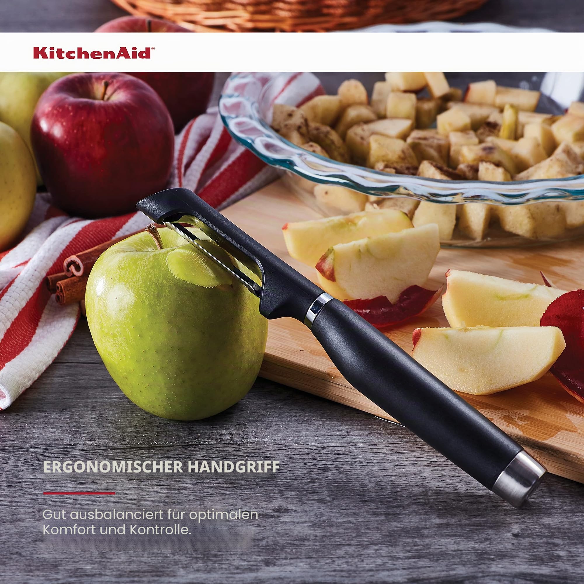KitchenAid KE112OHOBA Classic Euroschäler, Edelstahl, Kunststoff, Schwarz 2