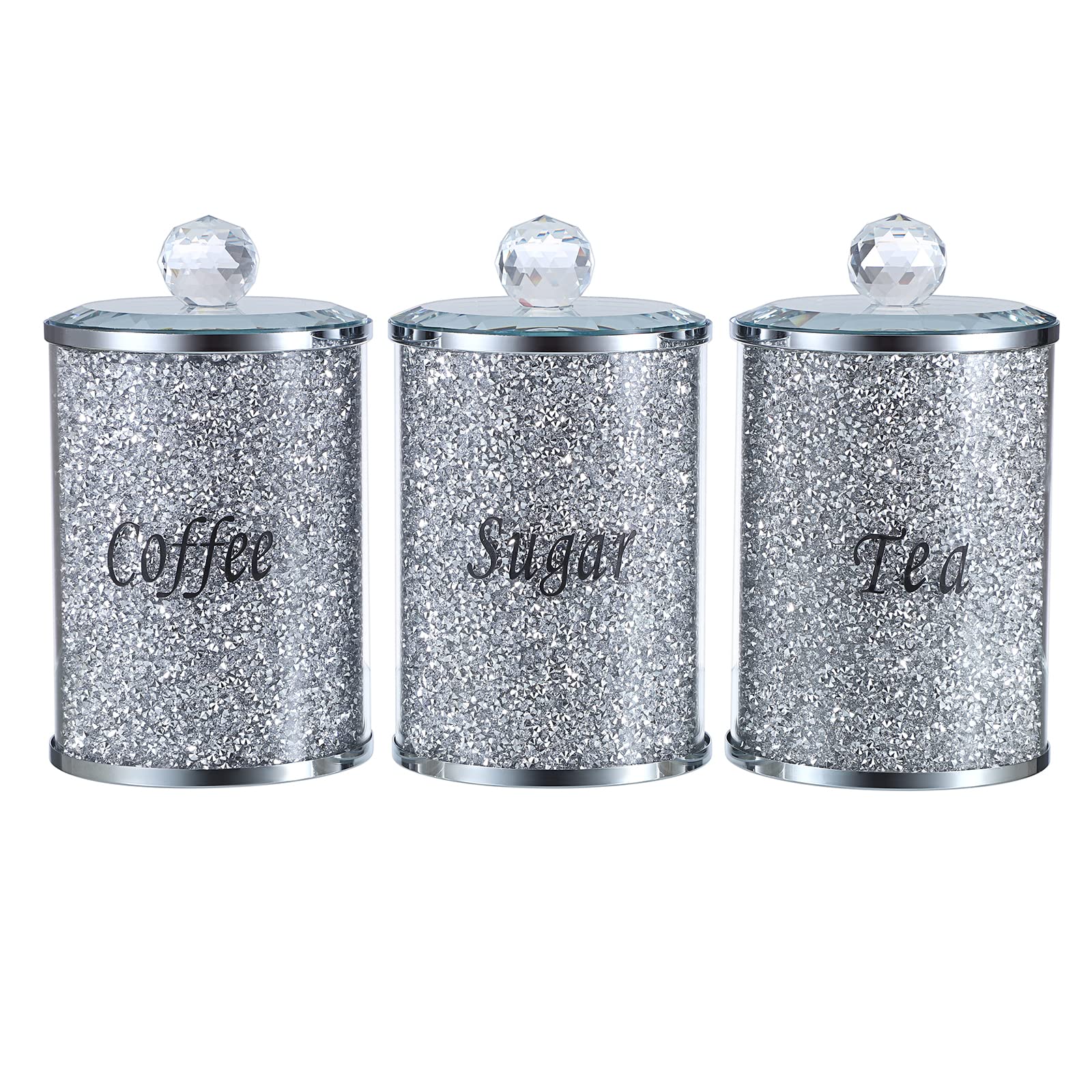BTSKY Glas-Aufbewahrungsdose Mit Diamant-Glitzer – Für Küche, Tee, Kaffee & Deko