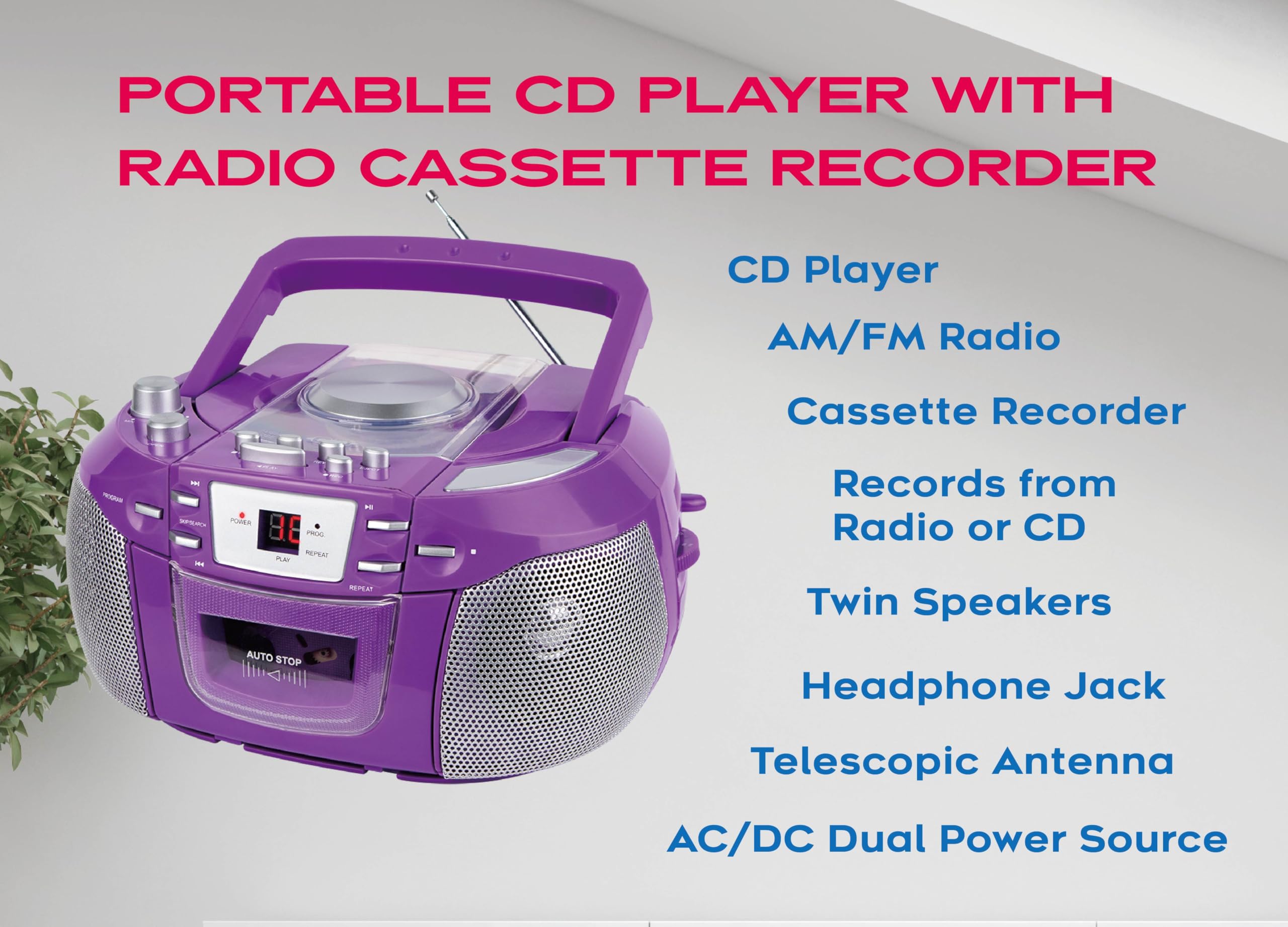 Amazon.com: HANNLOMAX HX-338CD CD Boombox, AM/FM Radio, Cassette