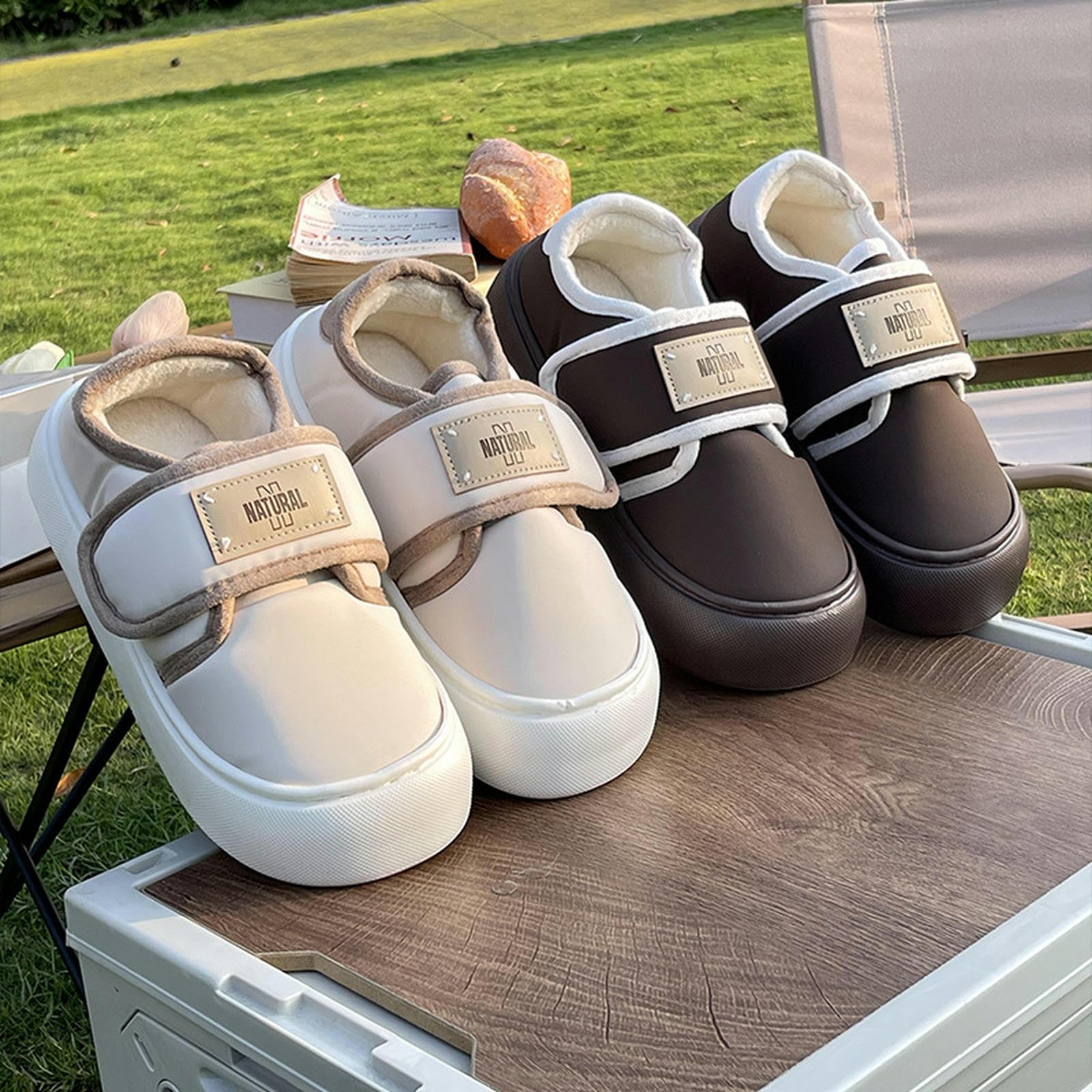 Zapatillas Mensas Acogedoras De Espuma De La Memoria Zapatillas Deslizamiento Informal En La Casa Cálida Zapatos Al Aire Libre De Interior Fieltro-negro-40-41