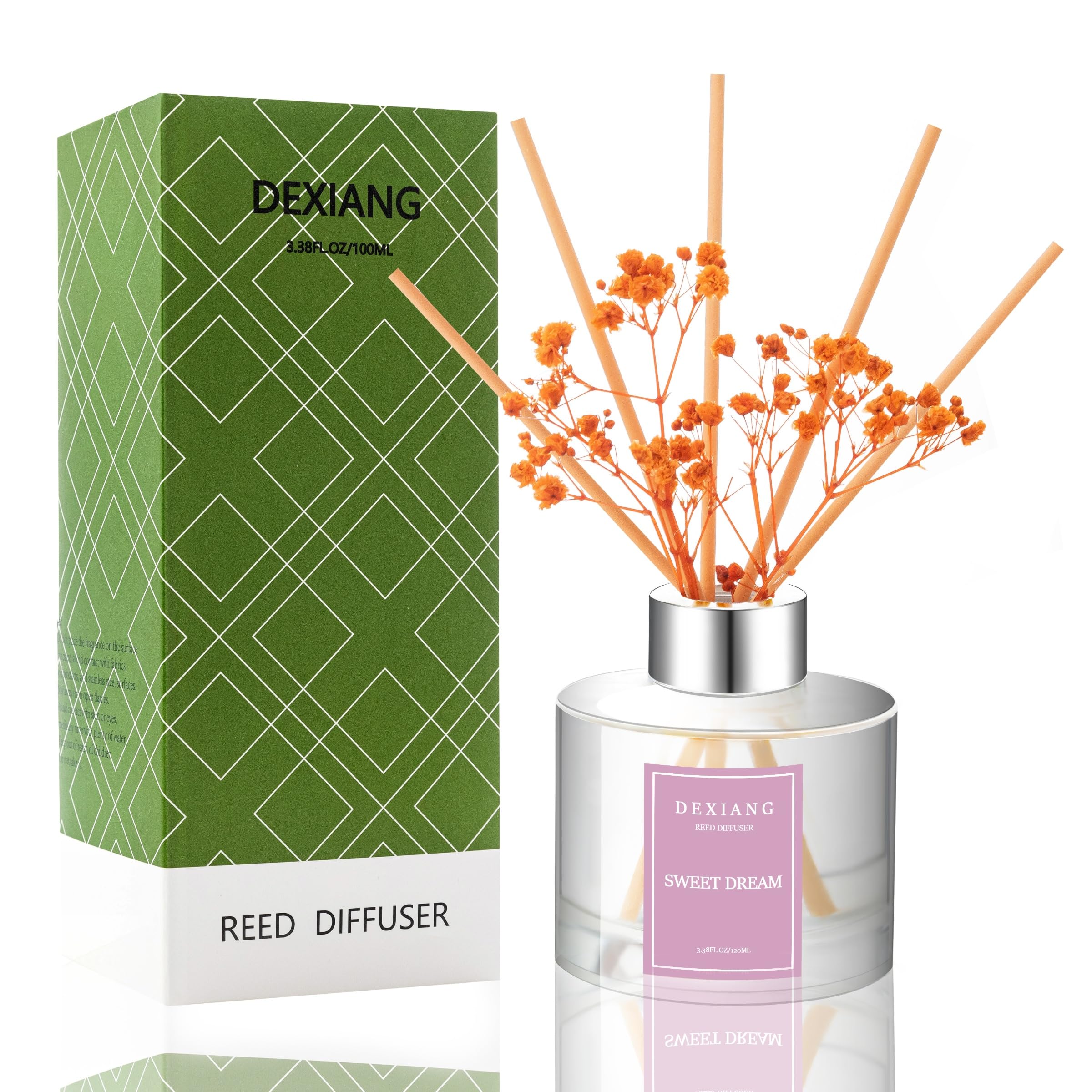 Sea Breath Reed Diffuser Set - 3.38 fl oz (100ml) Essential Oil with 6 Reed Sticks | Home & Bathroom Decor