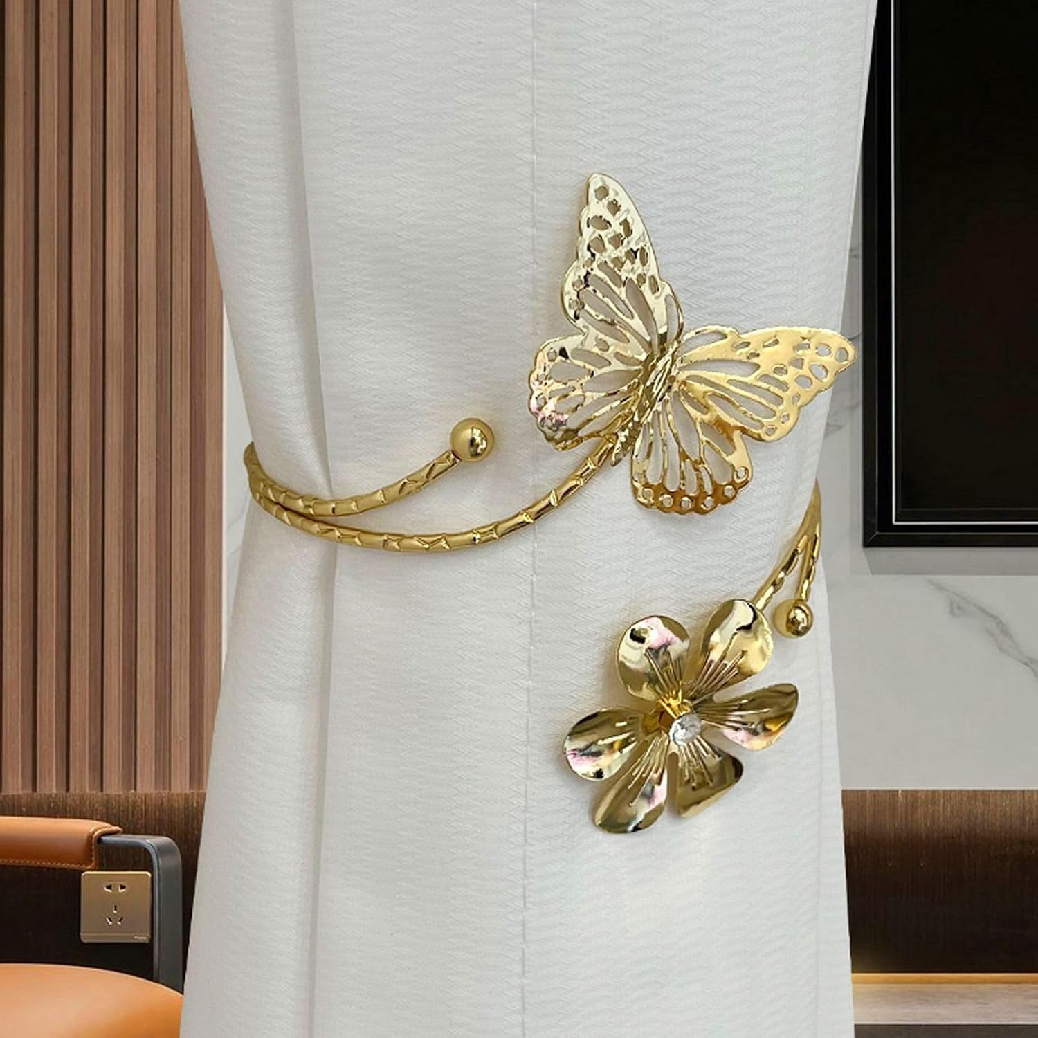 2pcs Metal Butterfly Curtain Tieback DTY Beautiful Curtains Tie Backs Exquisite Light Luxury Fashion Curtain Binding Strap New Home Housewarming Gifts