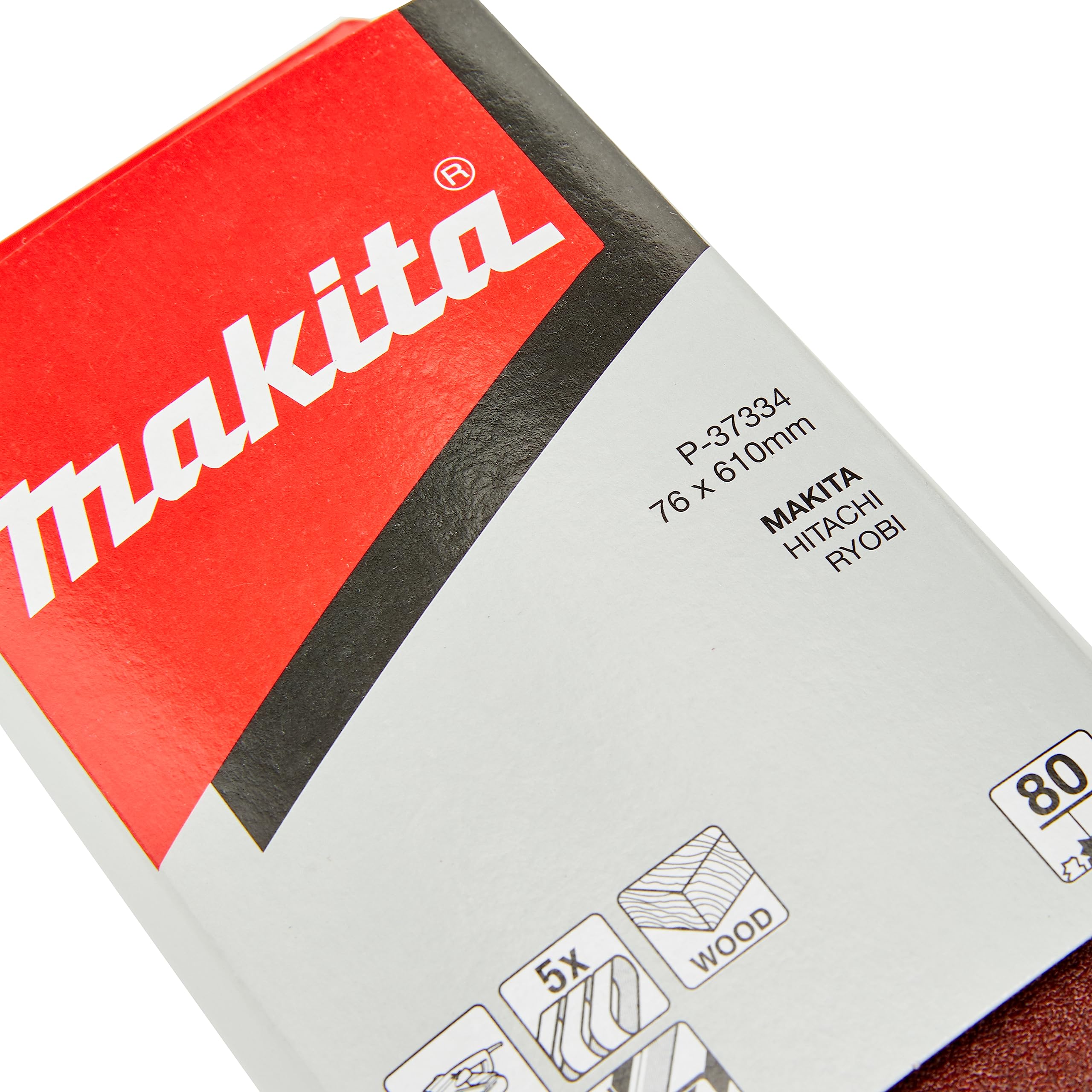 Makita P-37334 - Pack 5 lijas 76x610 mm para 9920-9924db grano 80