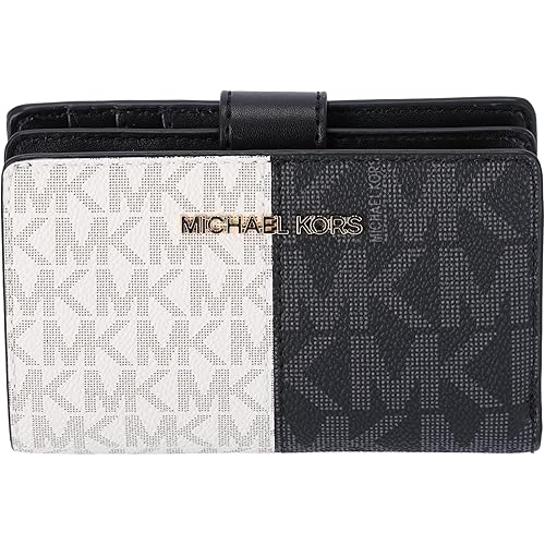 Michael Kors Jet Set Travel Medium Bifold Zip Coin ID Card Wallet Black Multi