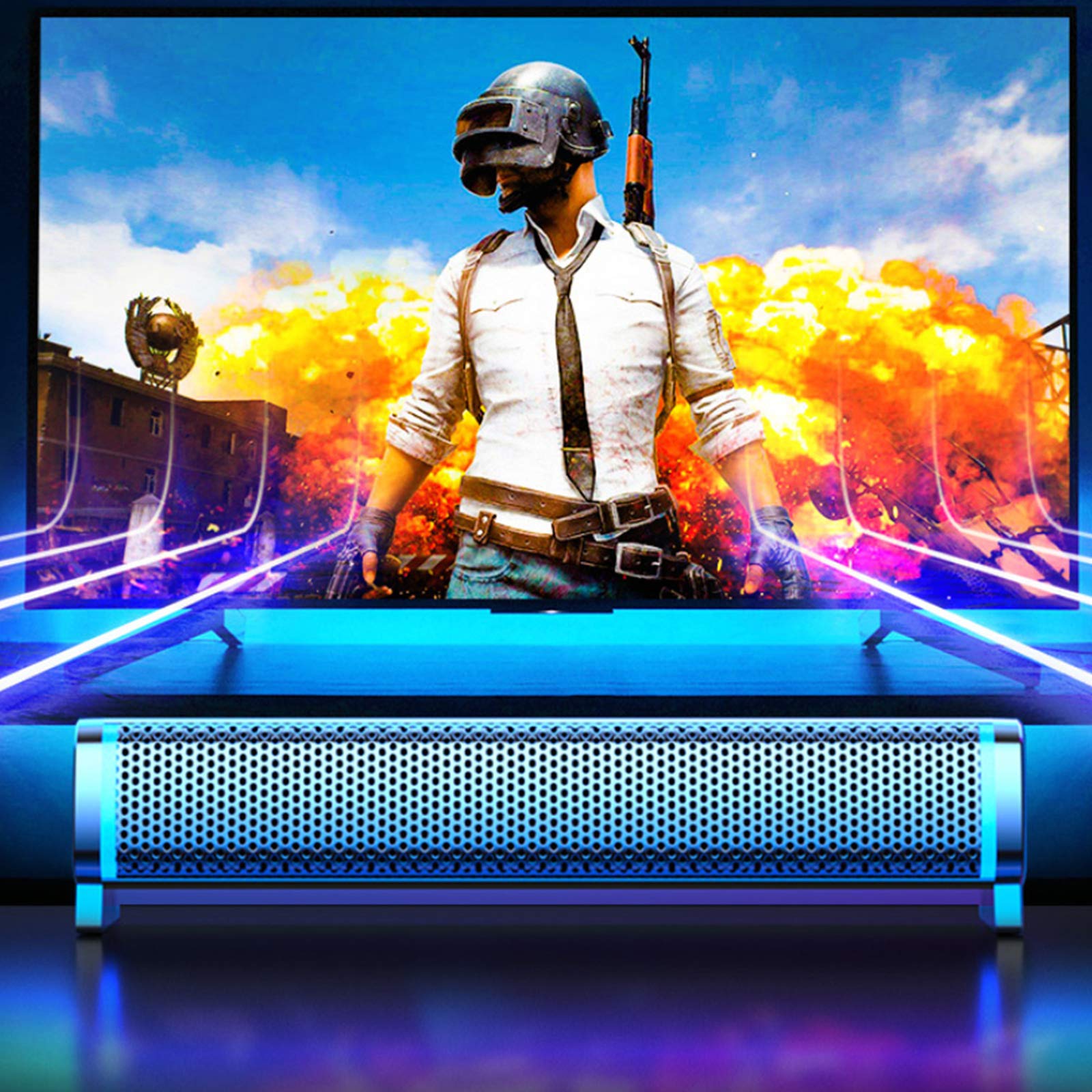 Subwoofer Soundbar Odporny na brud i zużycie System 2.0 Osiągnij odtwarzanie, a obudowa wykonana jest ze stopu aluminium, zintegruj się z biurem i życiem rodzinnym The New