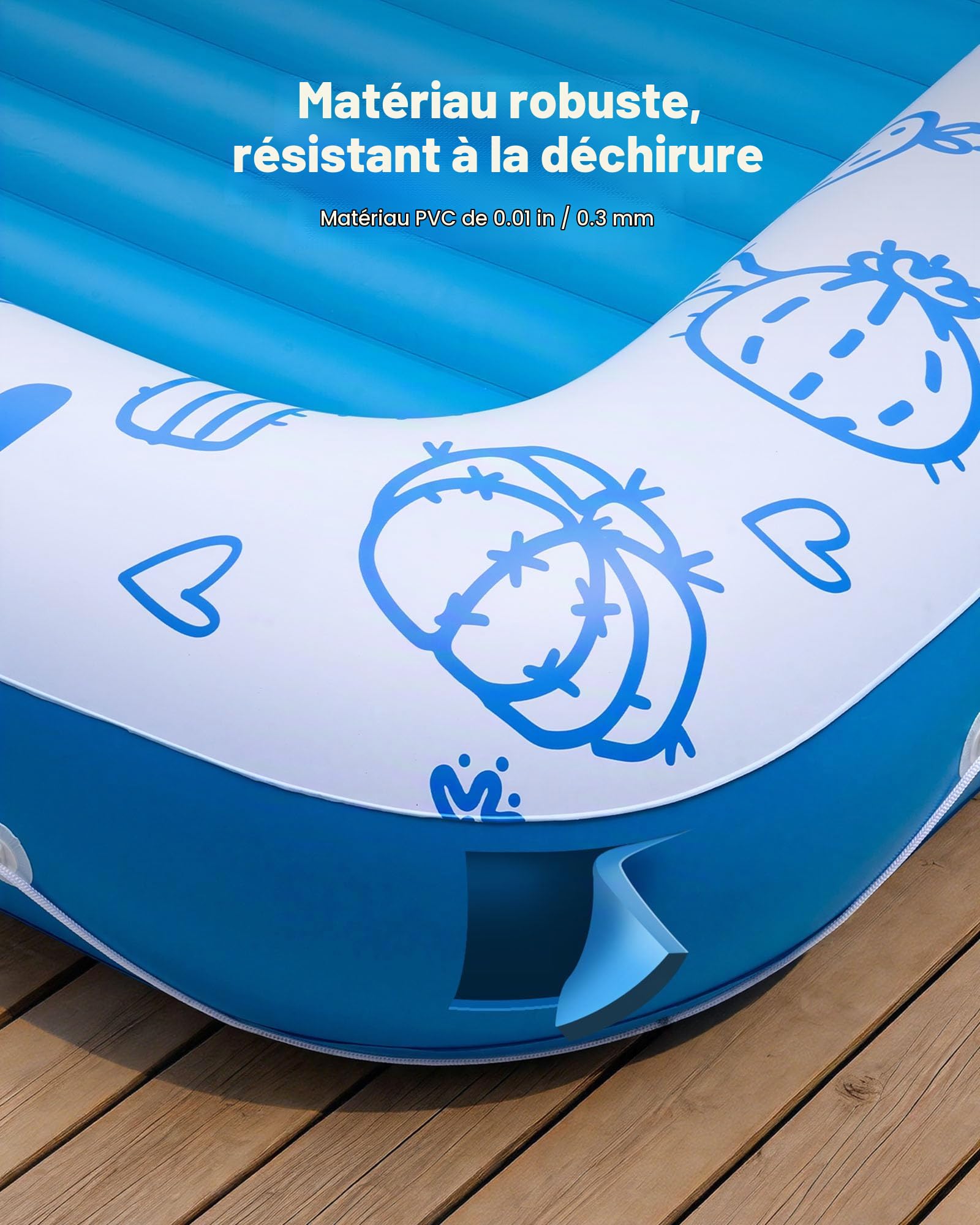 VEVOR Matelas Gonflable Piscine avec Pare-Solaire UPF 50+, Bain de Soleil Flottant 209x140 cm, pour Bronzage Détente sur l'eau, Chaise Longue Flottante Capacité 250 kg, avec Oreiller et Porte-gobelet