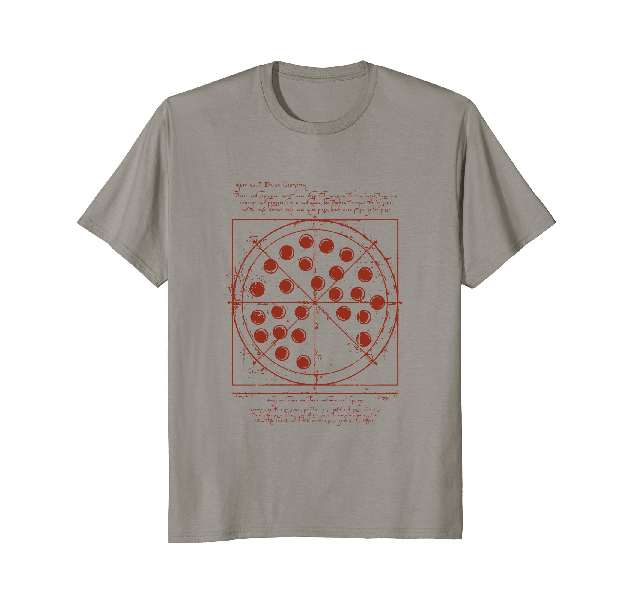 wooowGeometrical da Vinci pizza t-shirt T-ShirtOEKO-TEX STANDARD 100