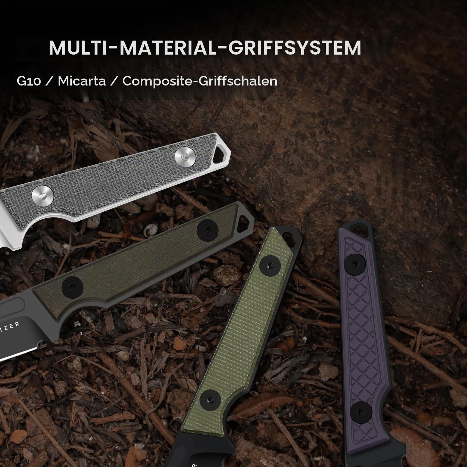 Kizer Phasmids Full Tang Outdoor Survival Messer mit G10 Griff, 1079A1