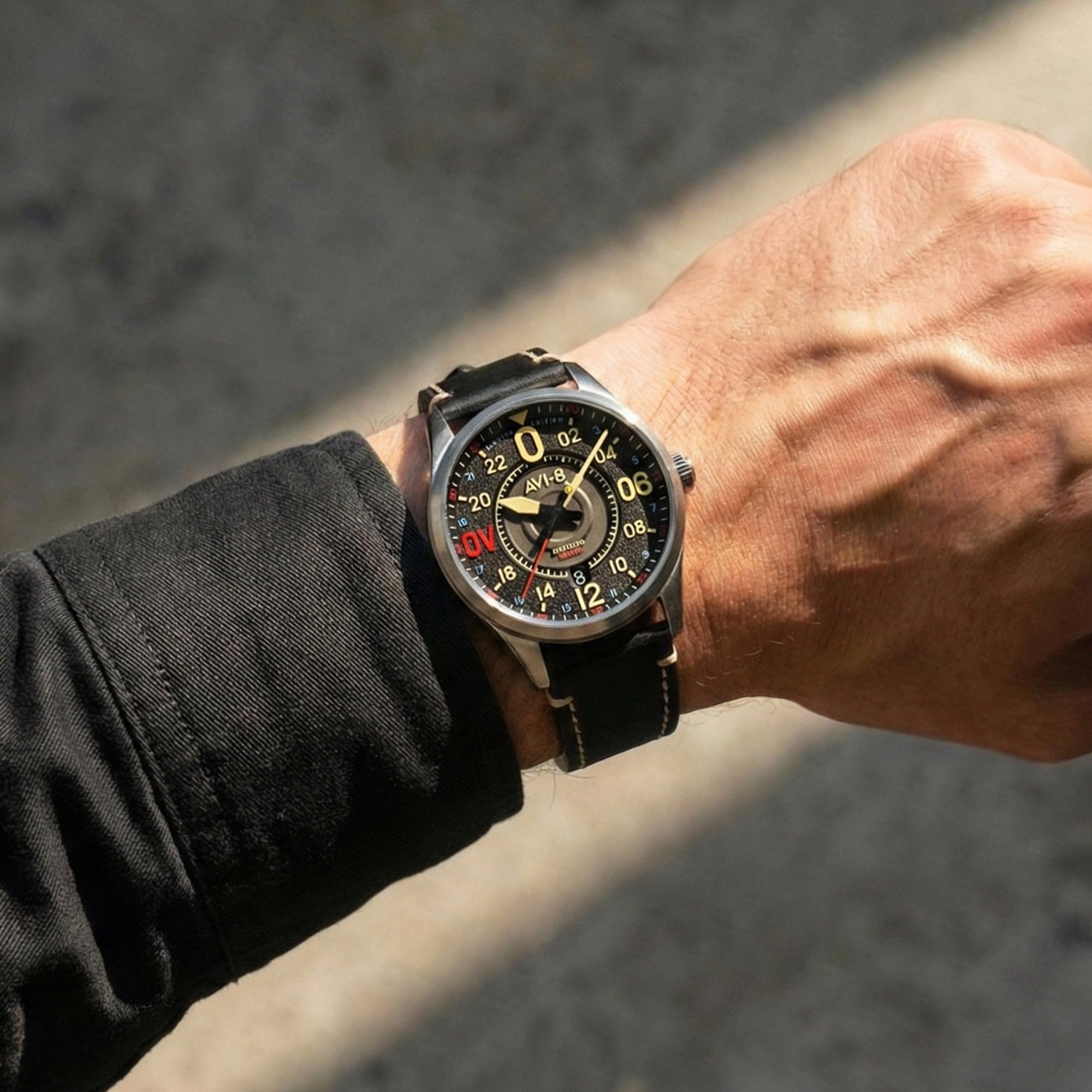 AVI-8 Spitfire N3200 Imperial War Museums - Reloj automático de edición limitada de 24 horas para hombre, 42 mm, con correa de piel AV-4149