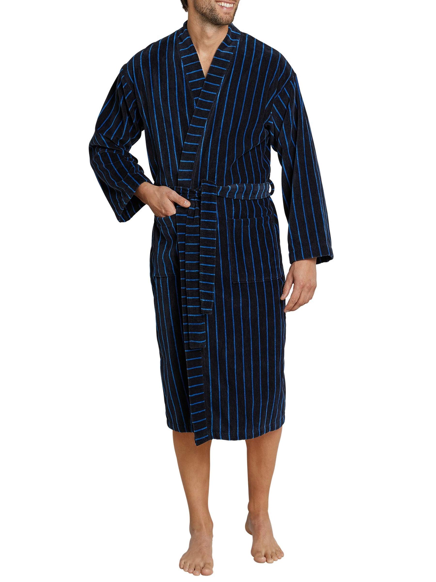 Schiesser Men'S Bathrobe - Blue - Blau (Dunkelblau) - X-Large (Brand Size: 054)