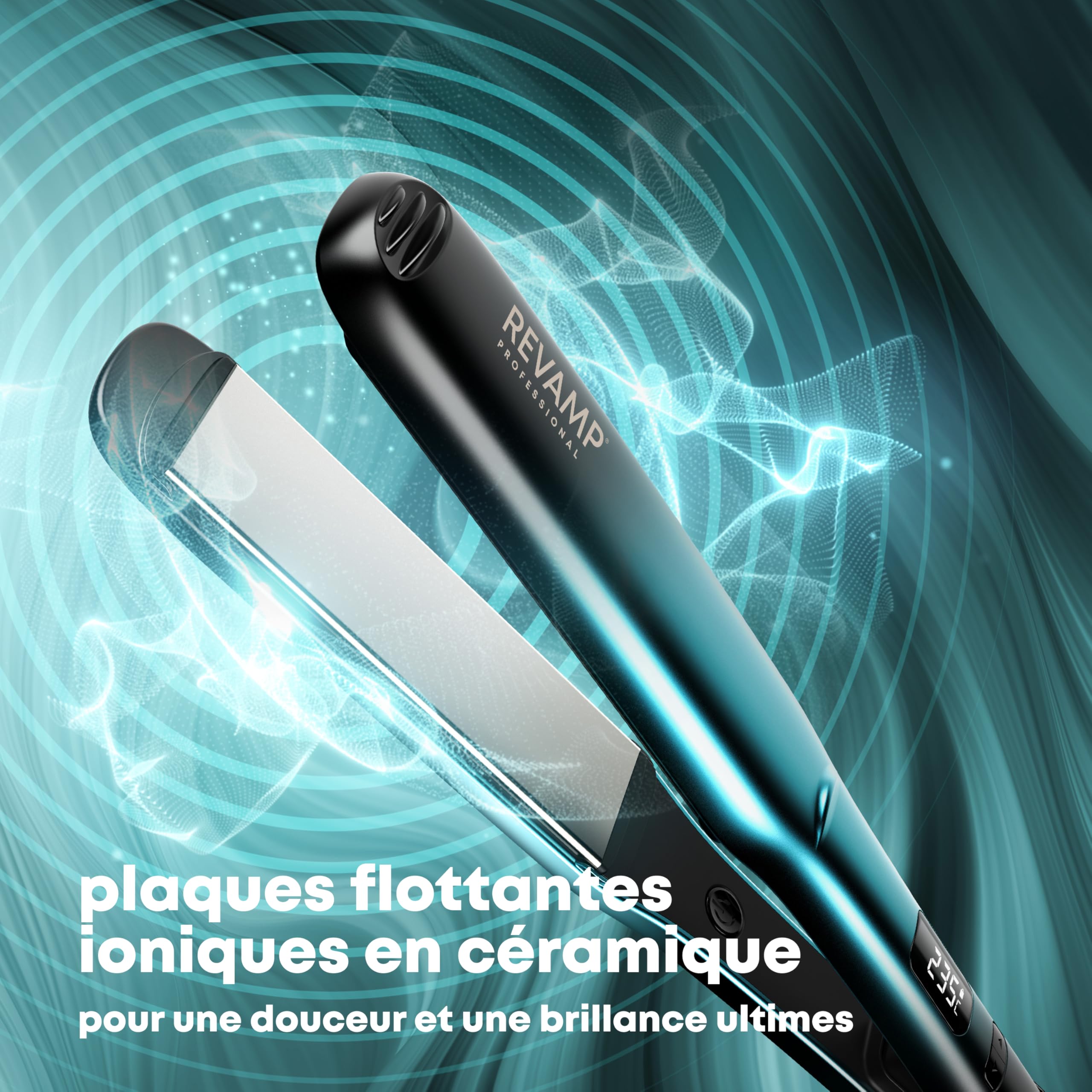 REVAMP Ultra X Shine Lisseur Céramique - Fer à Lisser Plaques Larges pour Cheveux Longs, Épais, Boucles - Chauffe Ultra Rapide, Lisseur Professionnel