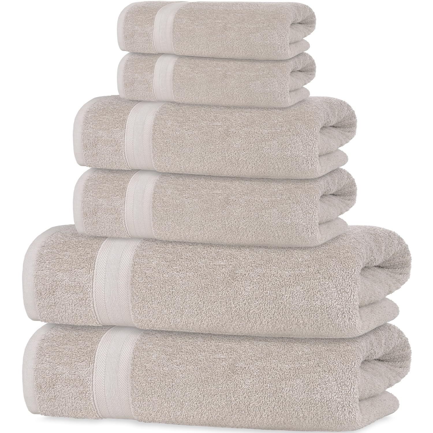 Quick-Dry, Soft & High Absorbent Bath Towels Cotton Turkish Bath Towel Set of 6 | Daily Use 100% Cotton Towels for Bathroom, Gym & More | Bathroom