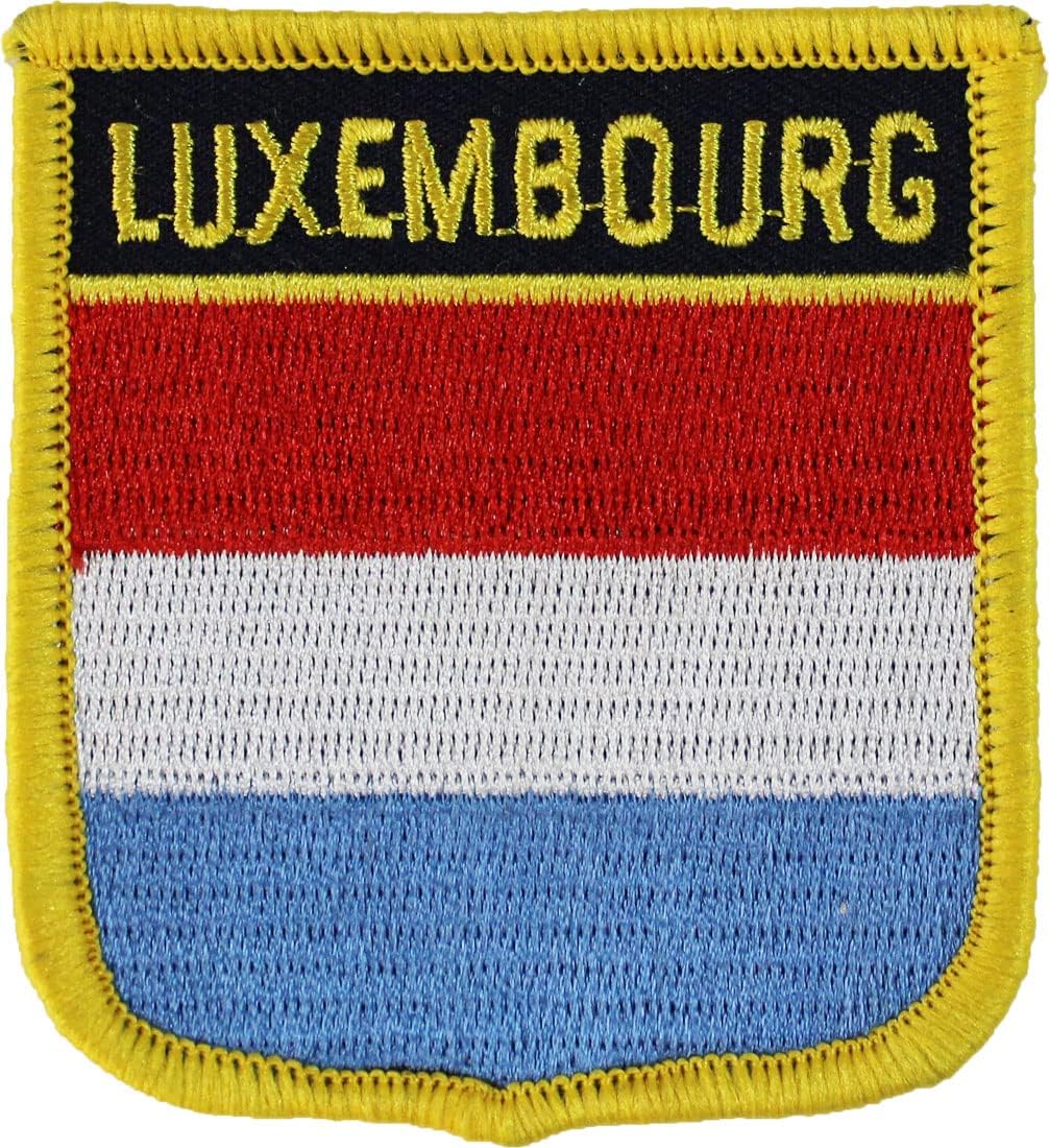 Amazon.com: Luxembourg Flag Embroidered Iron on or Sew on Shield Patch ...