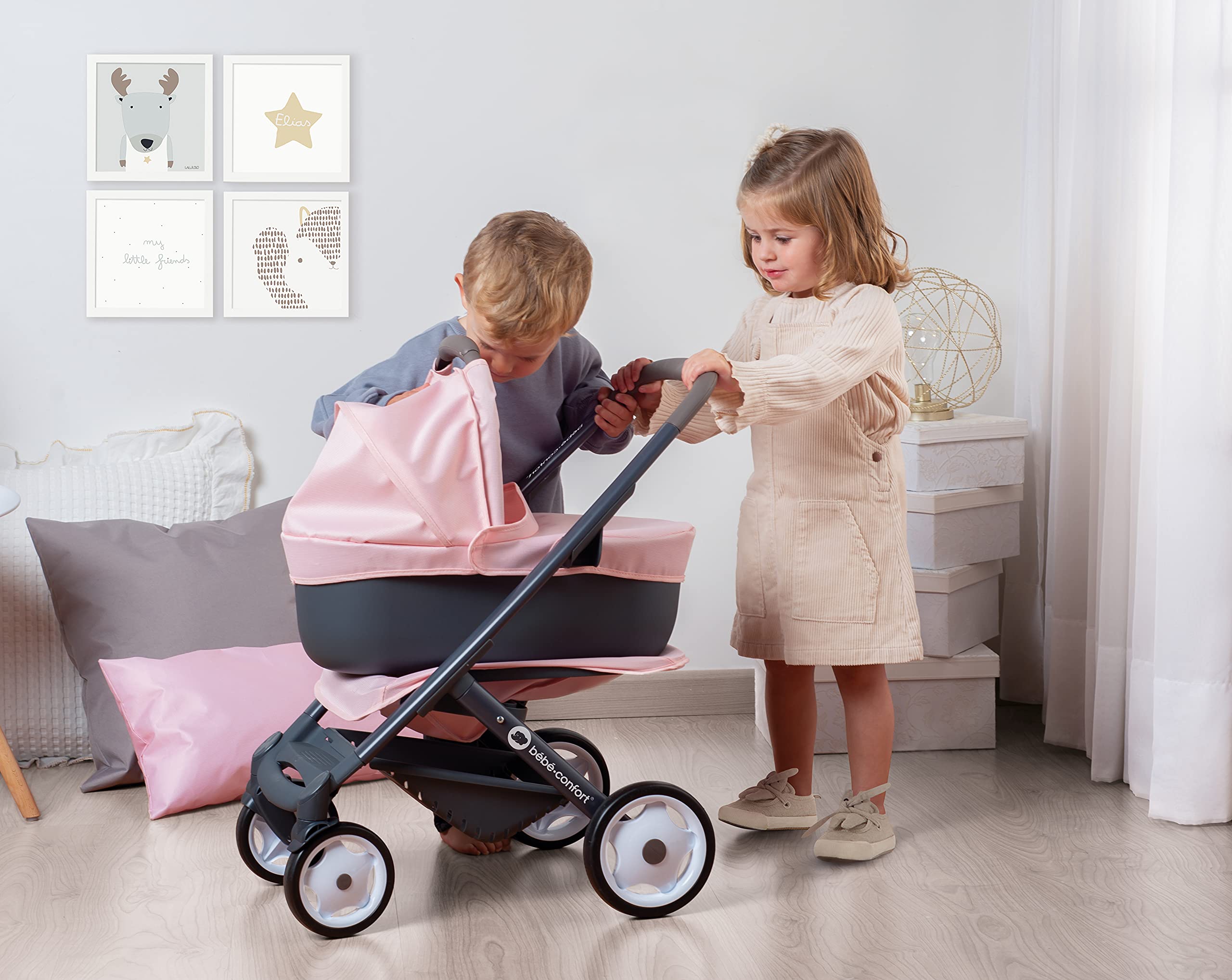 Smoby Combi Silla+ Capazo Bebe Confort Rosa, Color (253116)