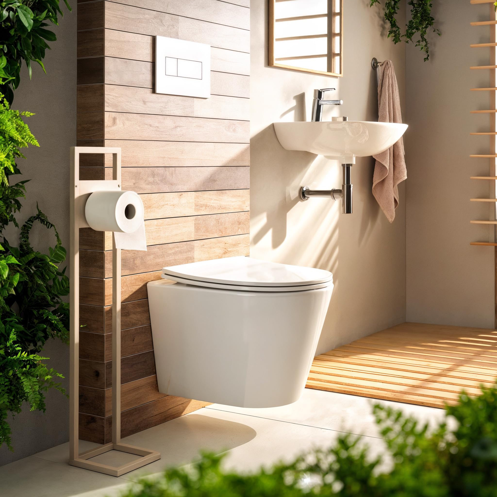 Imprese JESS TWIST – Miska WC wisząca Rimless, Tornado Flush, Slim Soft Close Seat, 51,5 × 36 cm
