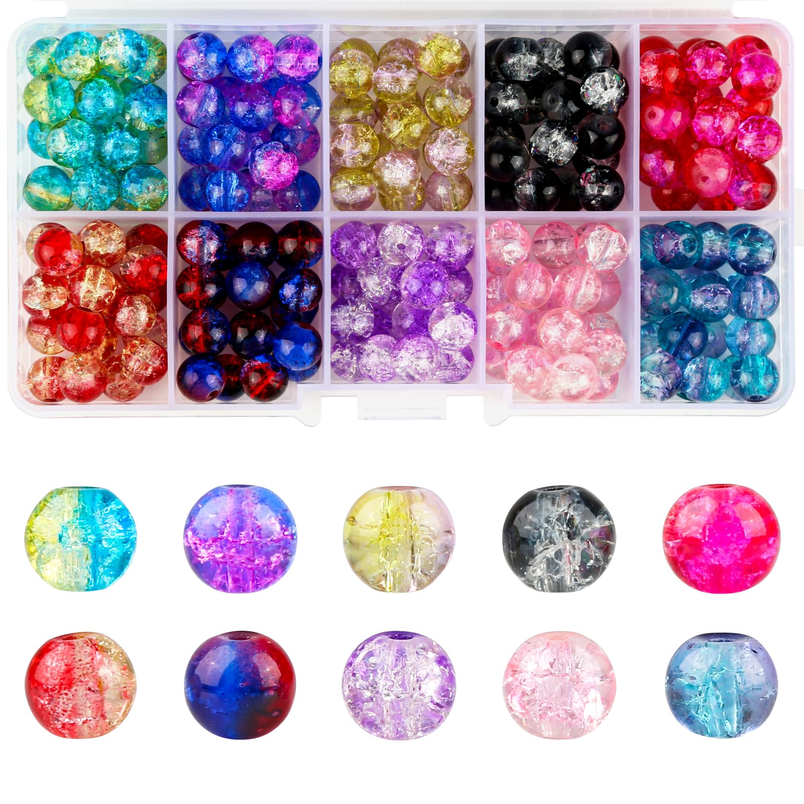 SOSMAR Lot De 200 Perles Rondes En Pierres Précieuses