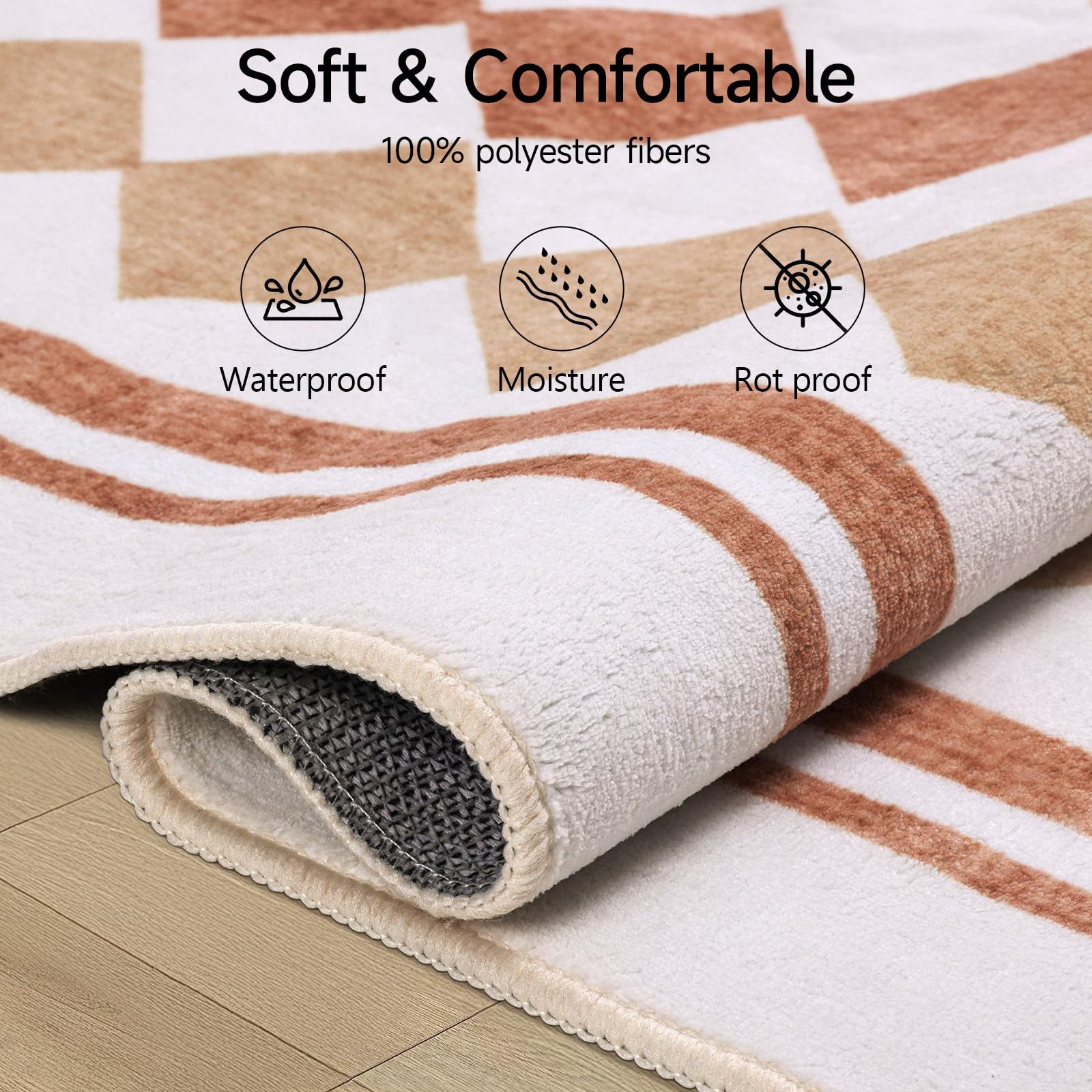 iHeroo Tappeto Salotto Moderno 80x150cm, Tappeto Morbido e Antiscivolo, Tappeto Lavabile in Lavatrice, Perfetto per Soggiorno e Sala da Pranzo