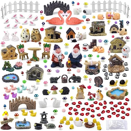 Tardigrade 200 Pieces Fairy Garden Accessories, Fairy Garden Kit, Fairy