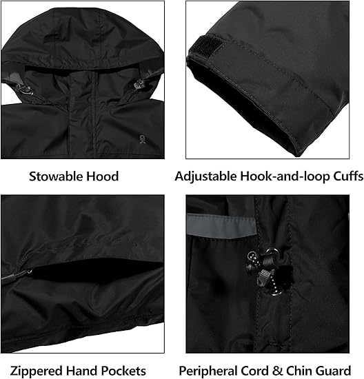 Little Donkey Andy - Regenjas voor heren, licht, voor wandelen en reizen Little Donkey Andy - Regenjas voor heren, licht, voor wandelen en reizen