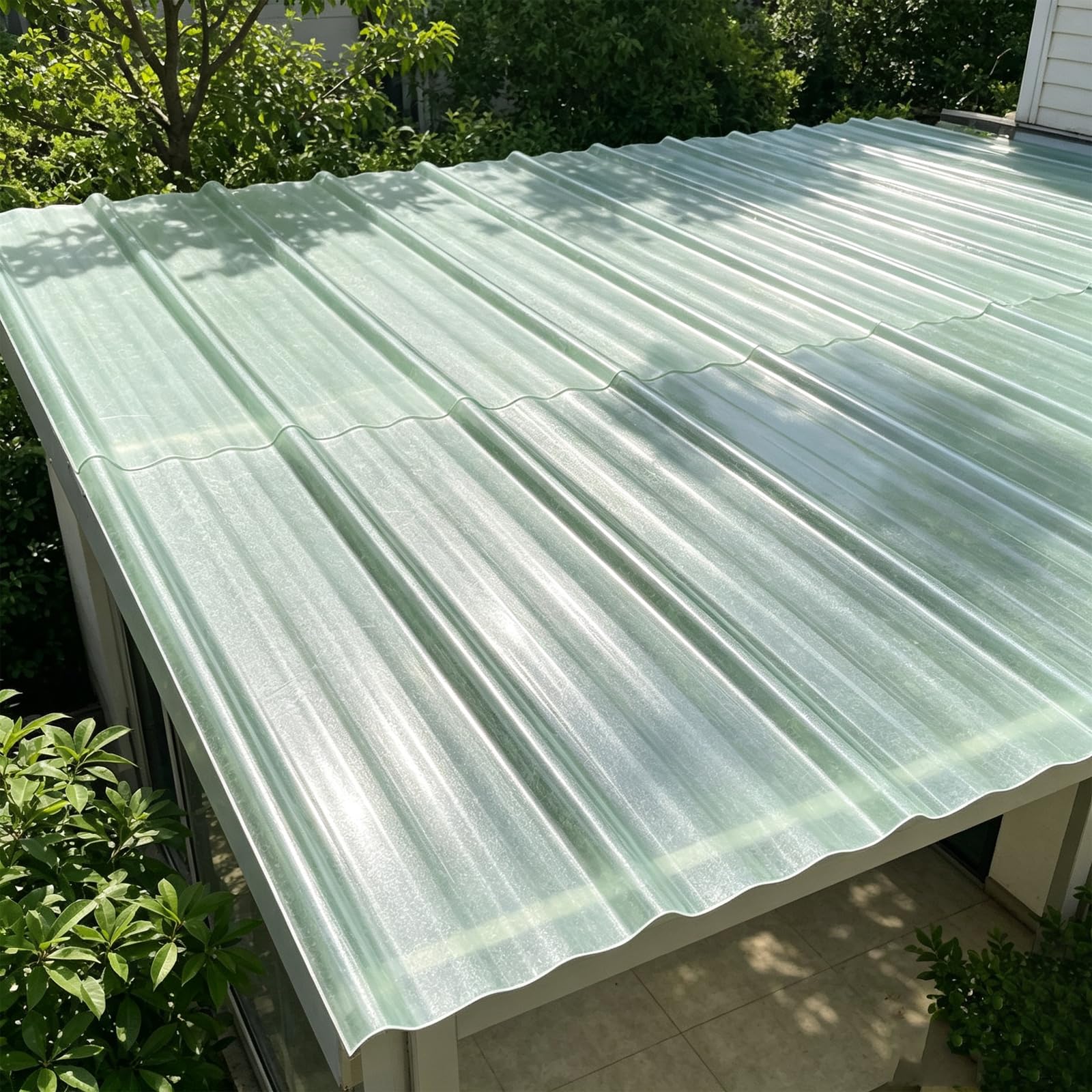 Panel para Tejado Corrugada Transparente,Paneles de Tejado Impermeable (0.9x1.1m,10 pcs)