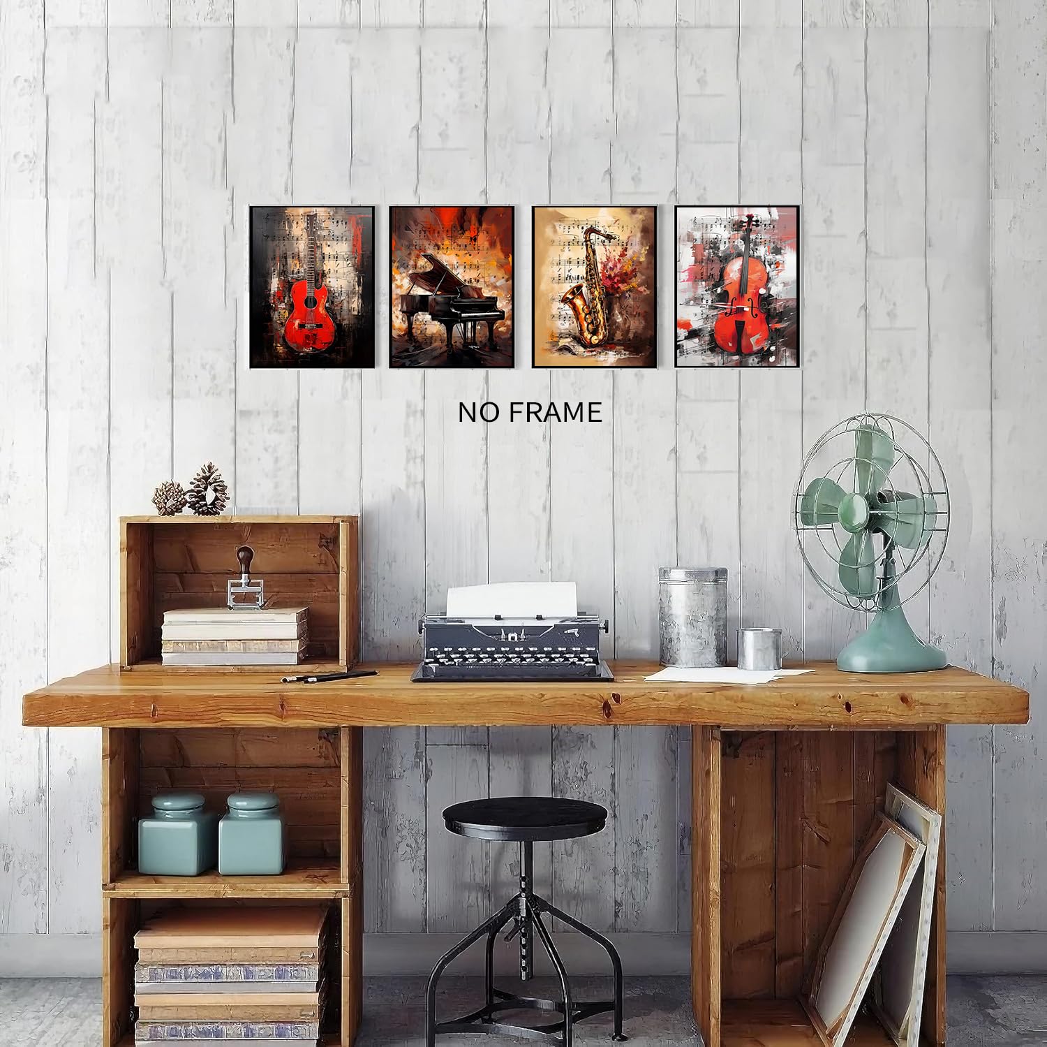 Amazon.com: NIIORE Vintage Music Themed Wall Art Canvas, Guitar