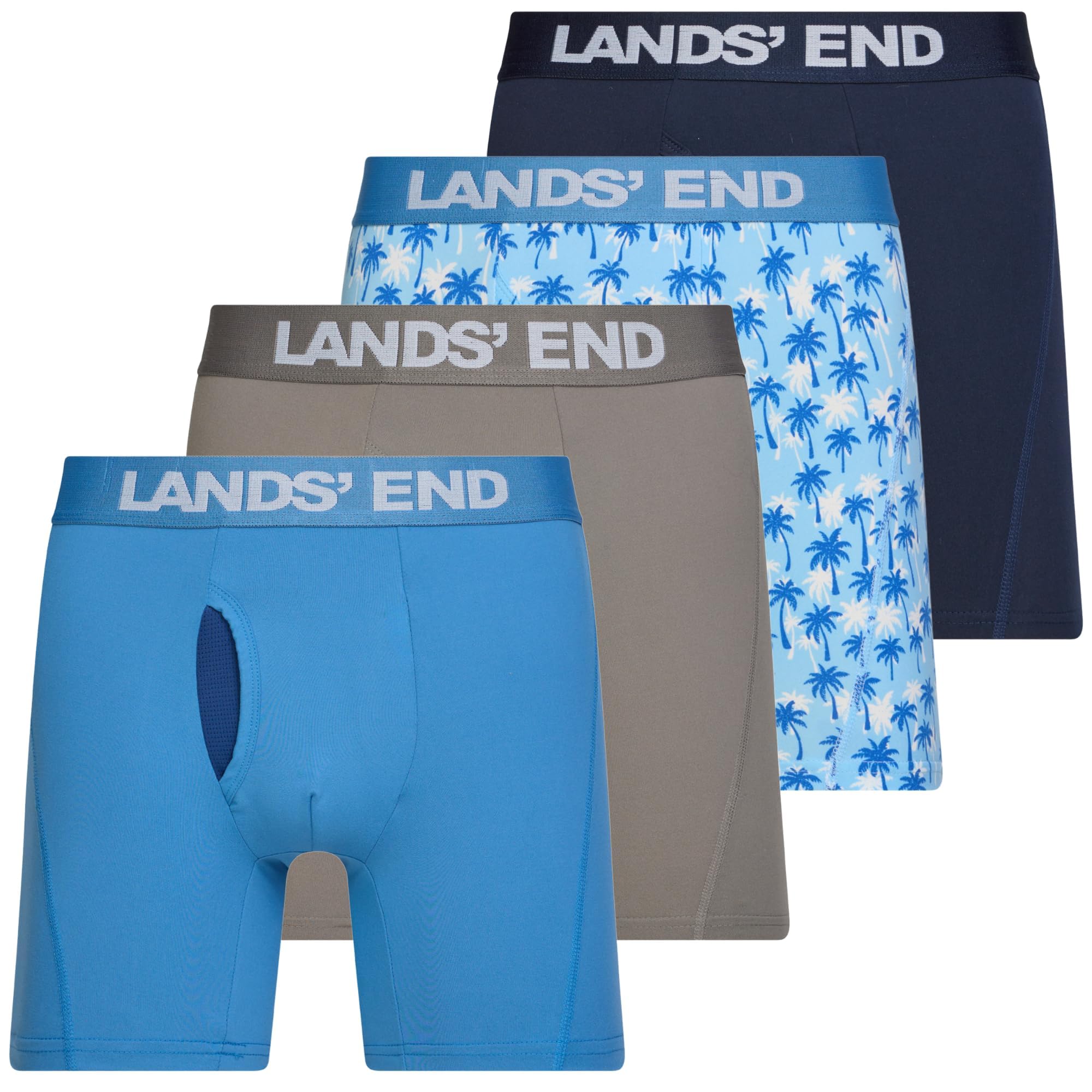 lands' end Mens Underwear 4 Pack Mens Boxer Briefs for Men Breathable Double Brushed Polyester-picture-27