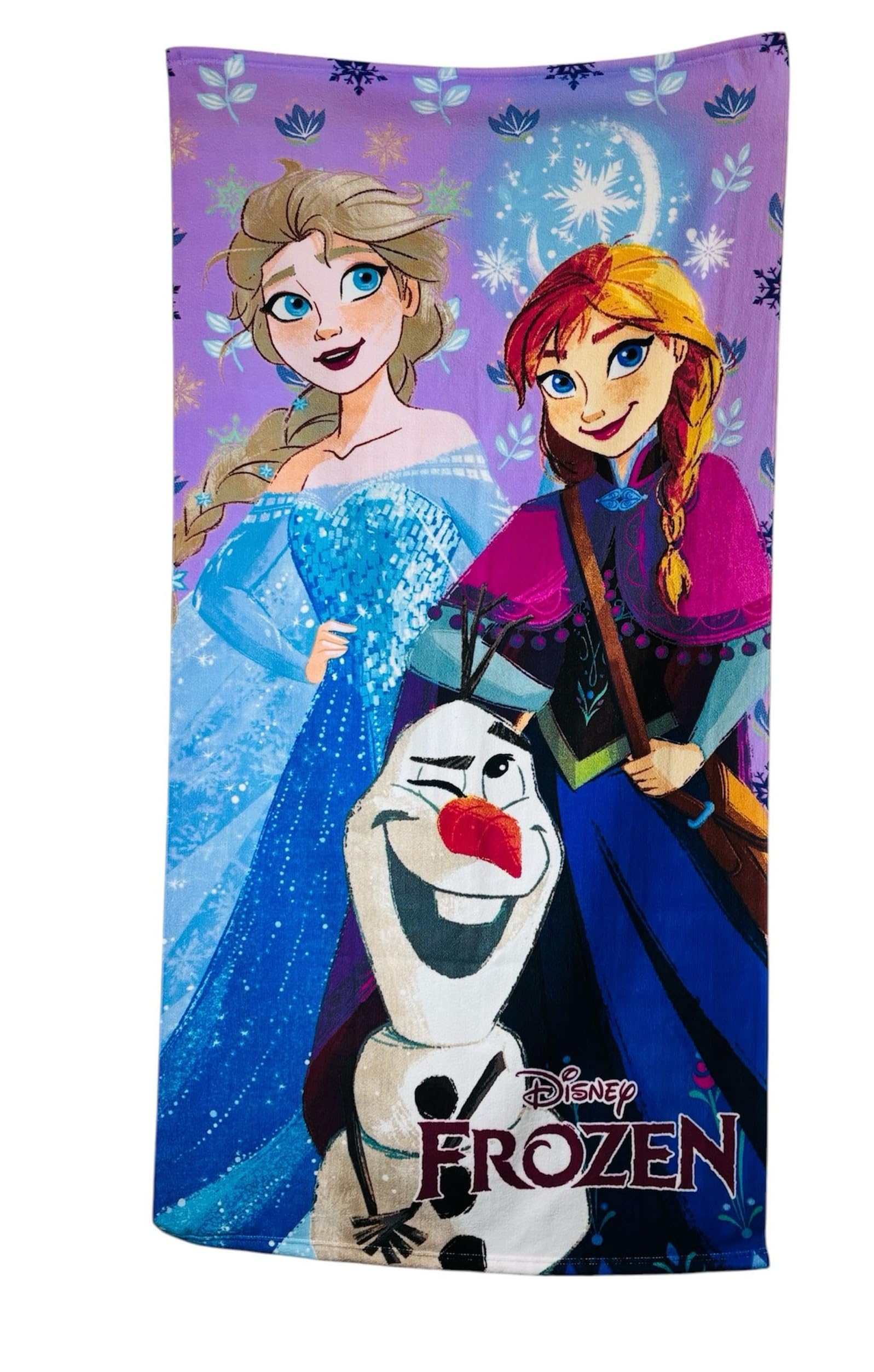 Tdl Multicolour Frozen Microfibre Beach Towel With Anna, Elsa And Olaf