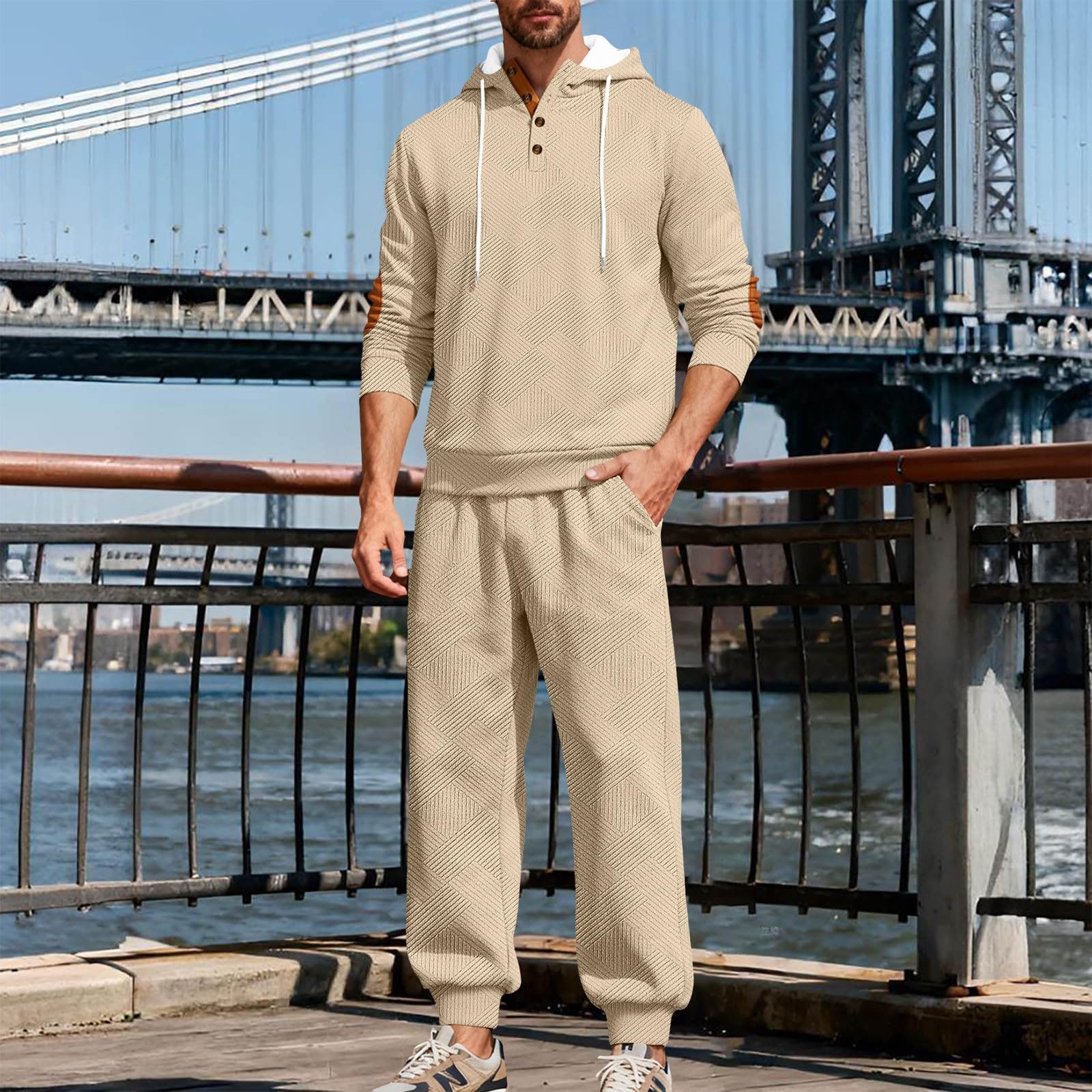Tuta Uomo Estiva Casual Completo Uomo Elegante Felpa Con Cappuccio Coulisse E Pantaloni Con Tasche Tinta Unita Comodo Traspirante 2 Pezzi Set Completo Estivo Tute Sportivo Per Attività All'Aperto