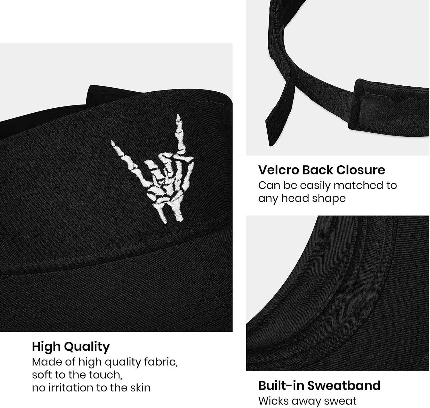 Sun Visors for Women Men - Embroidered Visors Adjustable Sun Hat Sunvisor for Beach Pool Golf Tennis