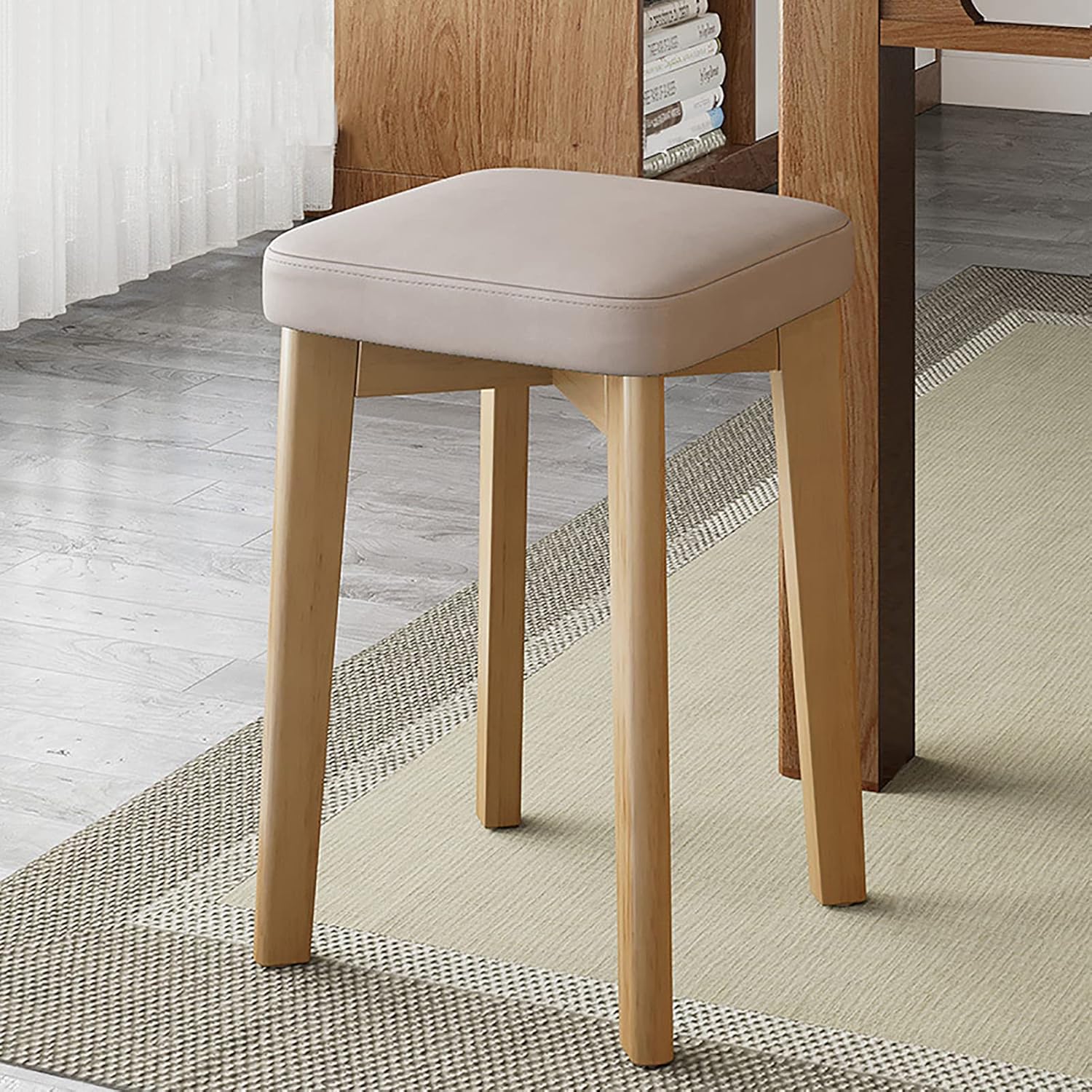 MDHP 18" Counter Height Bar Stools,Wood Kitchen Stool Small Stools To