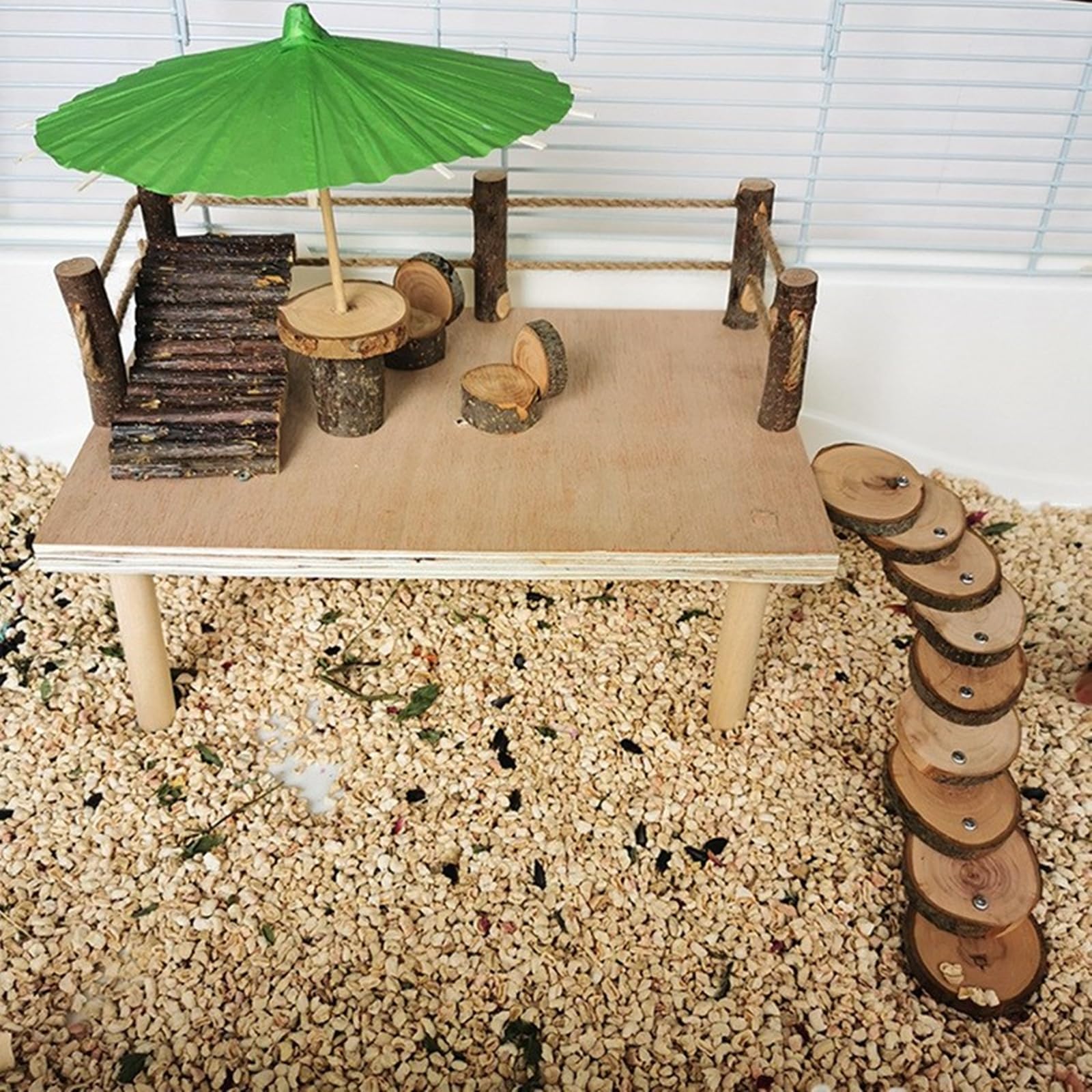 Hamsterkäfig Leiter Spielzeug für kleine Haustiere Holz Plattform Eichhörnchen Käfig Spielzeug Zubehör Kleintiere Kletterspielzeug