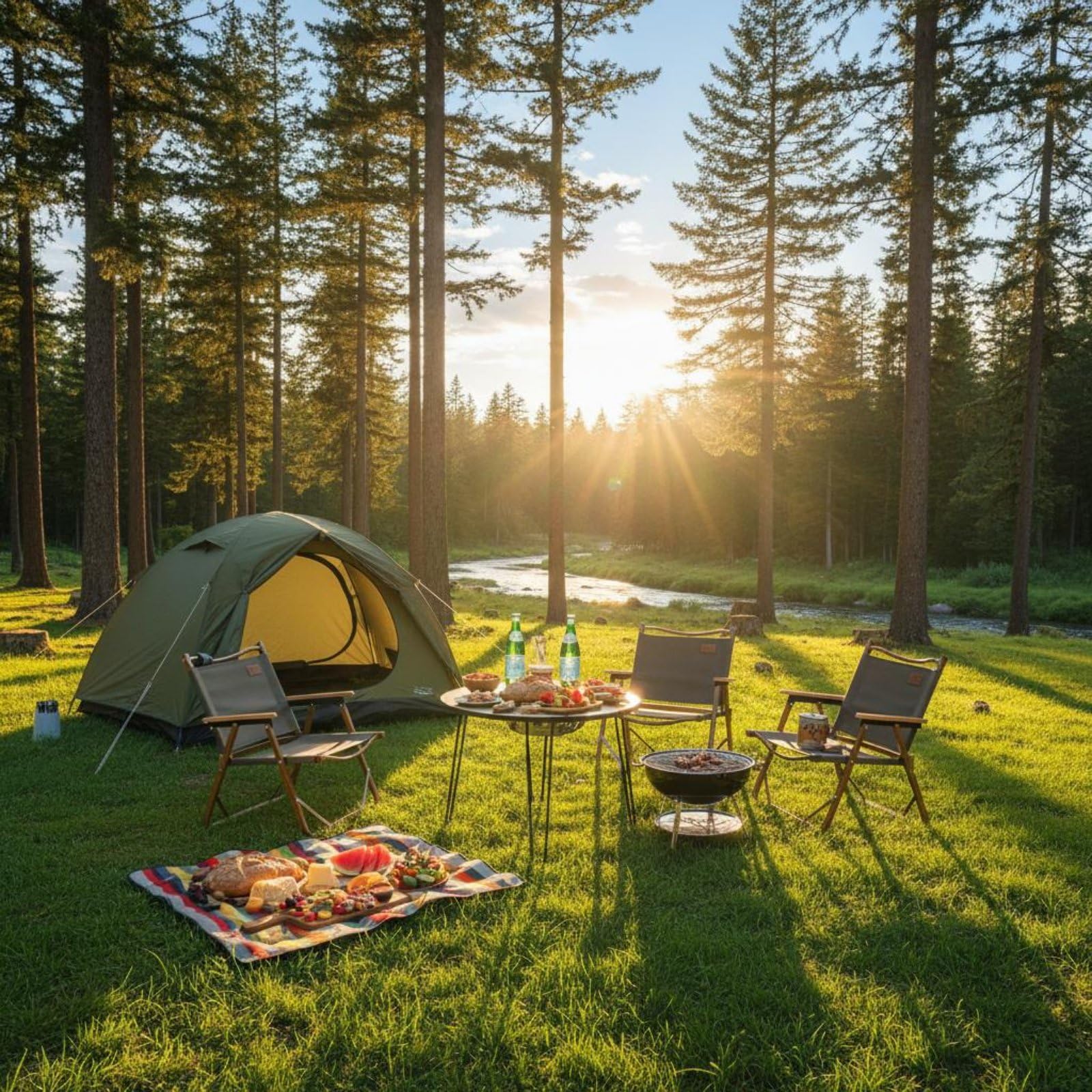 Tavolo da Campeggio Pieghevole con Braciere Integrato Tavolo Barbecue Tavolo da Picnic Tavolo da Esterno per Cottura E Tè Telaio Leggero E Stabile in, Legno