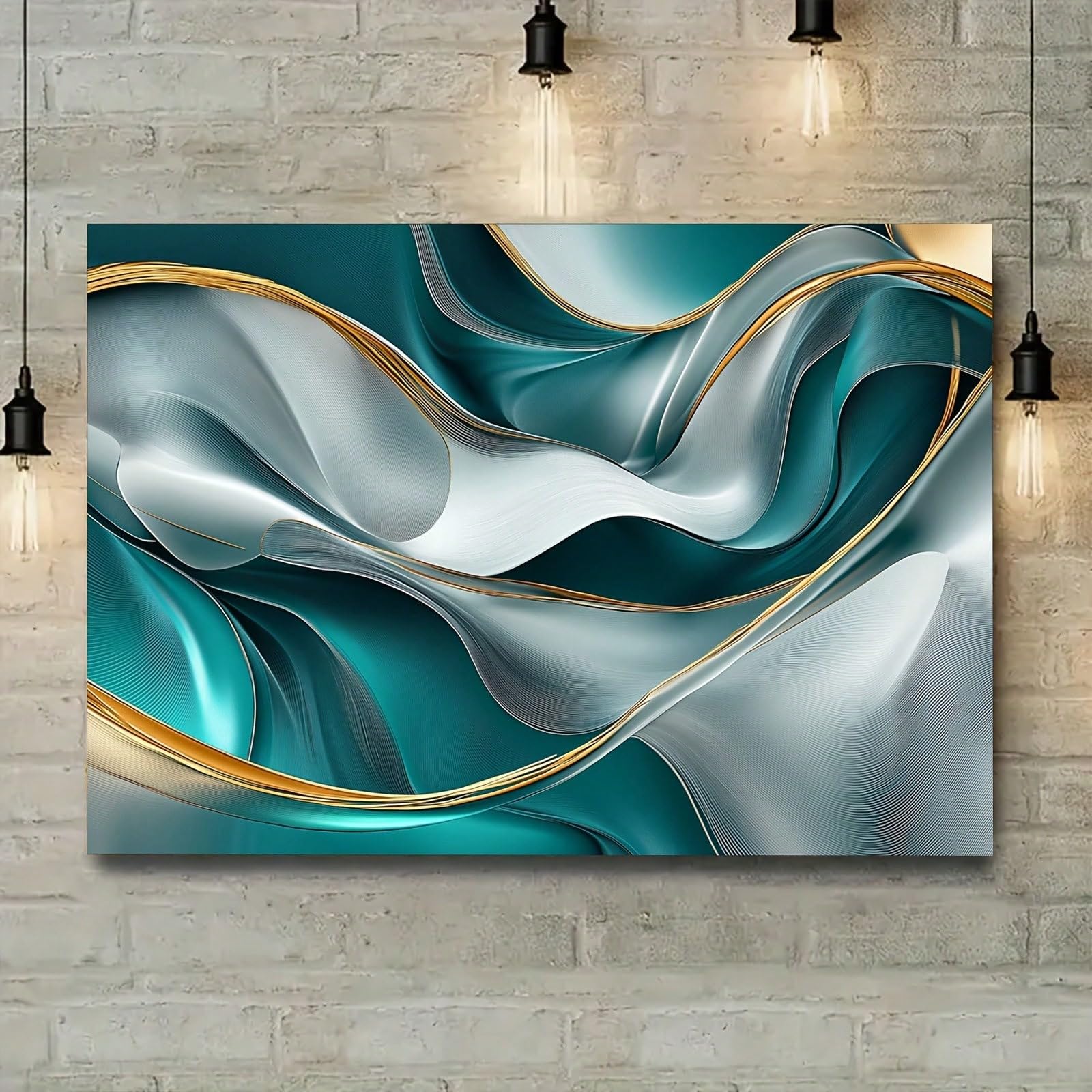 Lienzo de espiral gris claro 70x90cm decoración de pared moderna sin marco para sala de estar