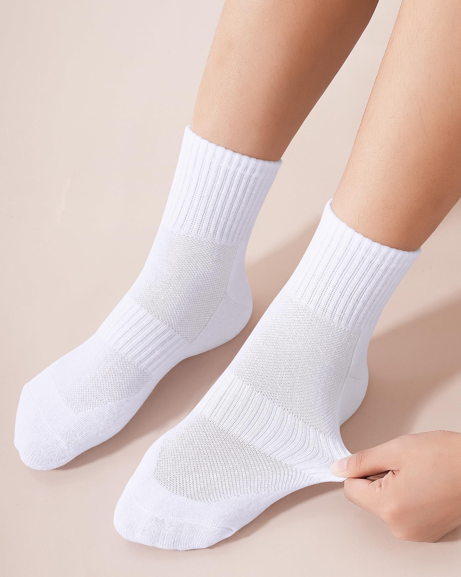 BOOPH 6 pares de calcetines de tobillo de corte bajo para niños y niñas, calcetines deportivos acolchados para correr, 4 a 14 años