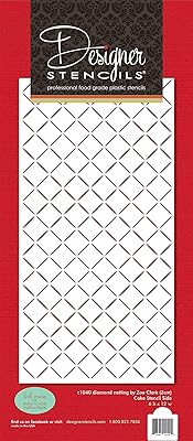 Zoe Clark (1 cm) Diamond Netting Cake Stencil Side C1038 by Designer Stencils