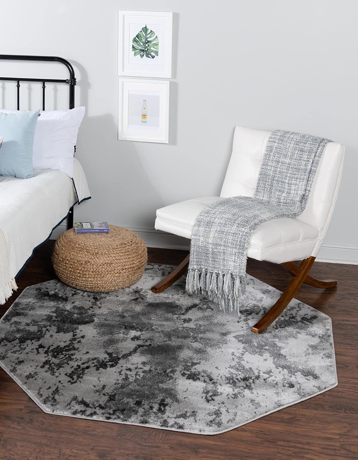 Unique Loom Metro Collection Area Rug (4' 1" x 6' 1" Oval, Light Gray/ Gray)