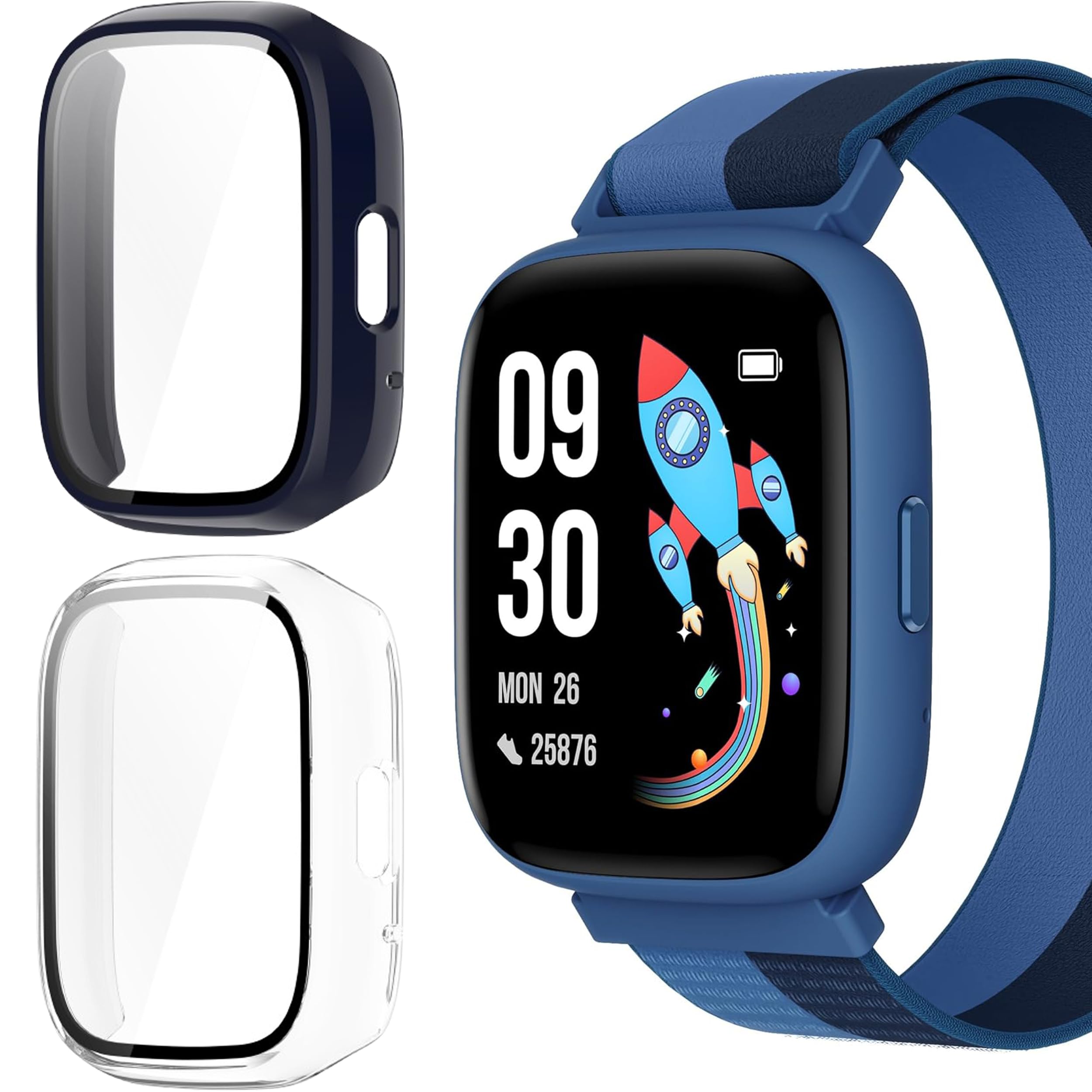 Compatible for BIGGERFIVE Smart Watch Case Lamshaw Hard PC Case with Screen Protector Compatible with BIGGERFIVE BW02 Smart