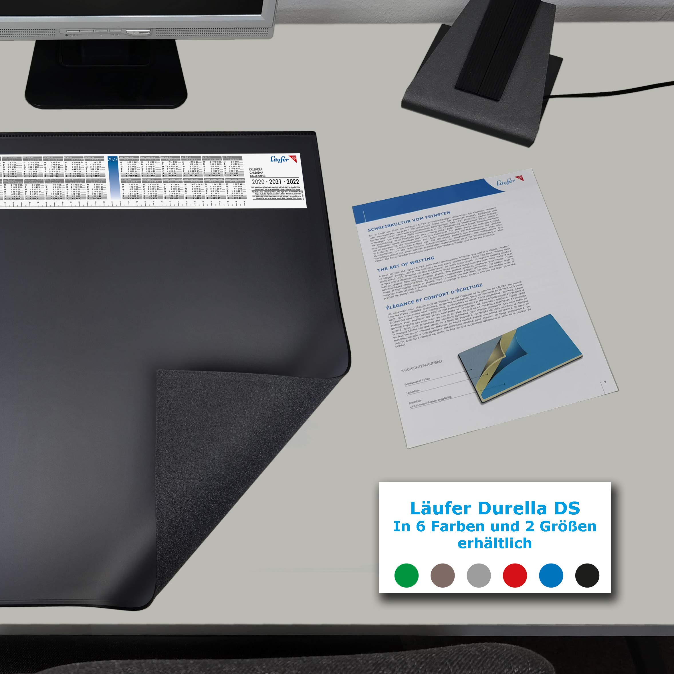 Sottomano Runner Durella 40x53 Cm Nero - Antiscivolo, Per Scrivania, Comfort Di Scrittura - Foto 8