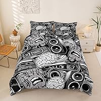 Vista 31 de Juego de funda de edredón con estampado de leopardo, estampado de animales, guepardo, King, para niños, hombres y mujeres, funda de edredón de lujo