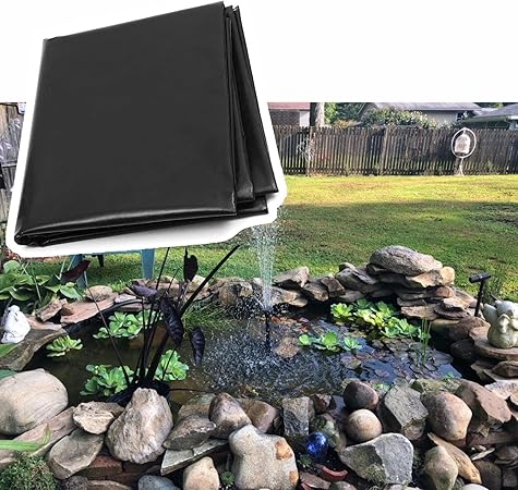 Image Outdoor Pond Liner 10x20ft 15x15ft 20x20ft 25x25ft 30x30ft 40x40ft 46x46ft 50x50ft Large HDPE Gardens Pools Membrane (Size : 46 ft x 50 ft/14 x 15 m)