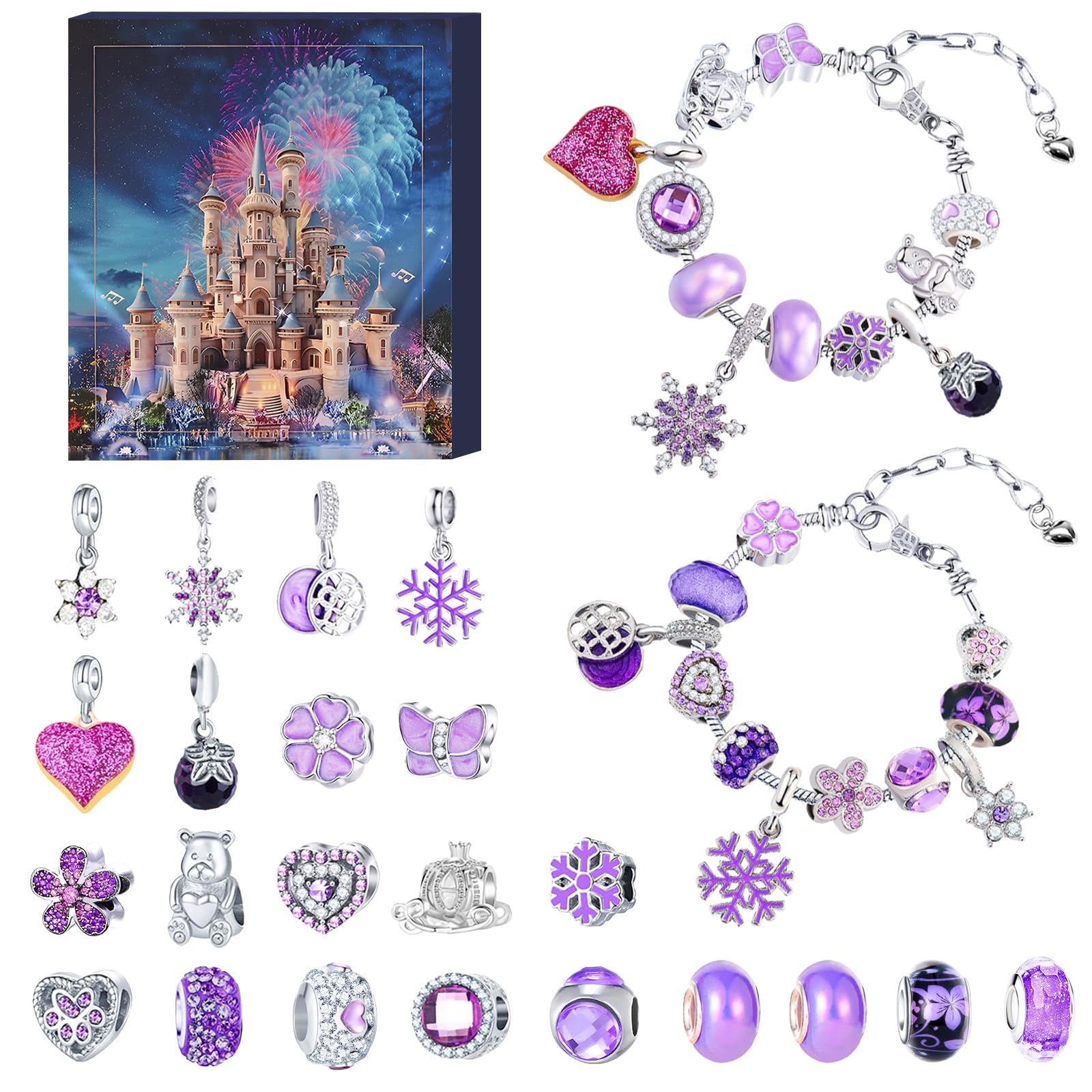 Hileyu Calendario Dell'avvent Kit per Braccialetti Ragazza,Bracciale