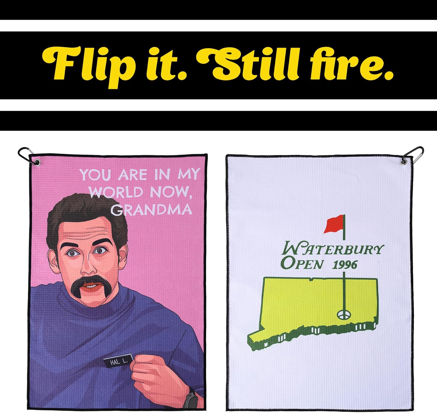 ZEETY Funny Golf Towel – 16" x 24" Premium Microfiber with Clip Holder for Golf Bags – Golf Accessories & Gifts for Men and Women (My World, Grandma) - Image 3