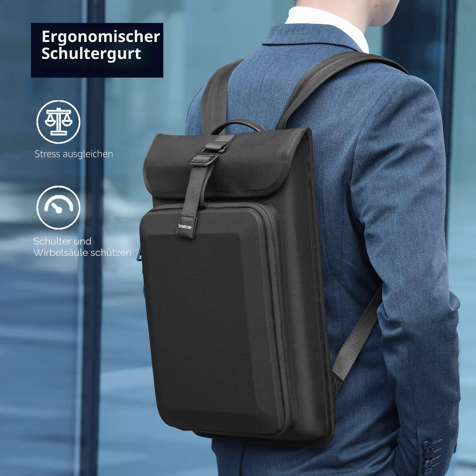 Smatree 15,6Zoll Laptop Rucksack Business, Reise Laptop Tasche Kompatibel mit 15,6-16zoll Samsung Galaxy Book3 360/Book3 pro/Book3 ultra/Book3 pro 360/Book2 Pro 360 Rucksack, Schwarz